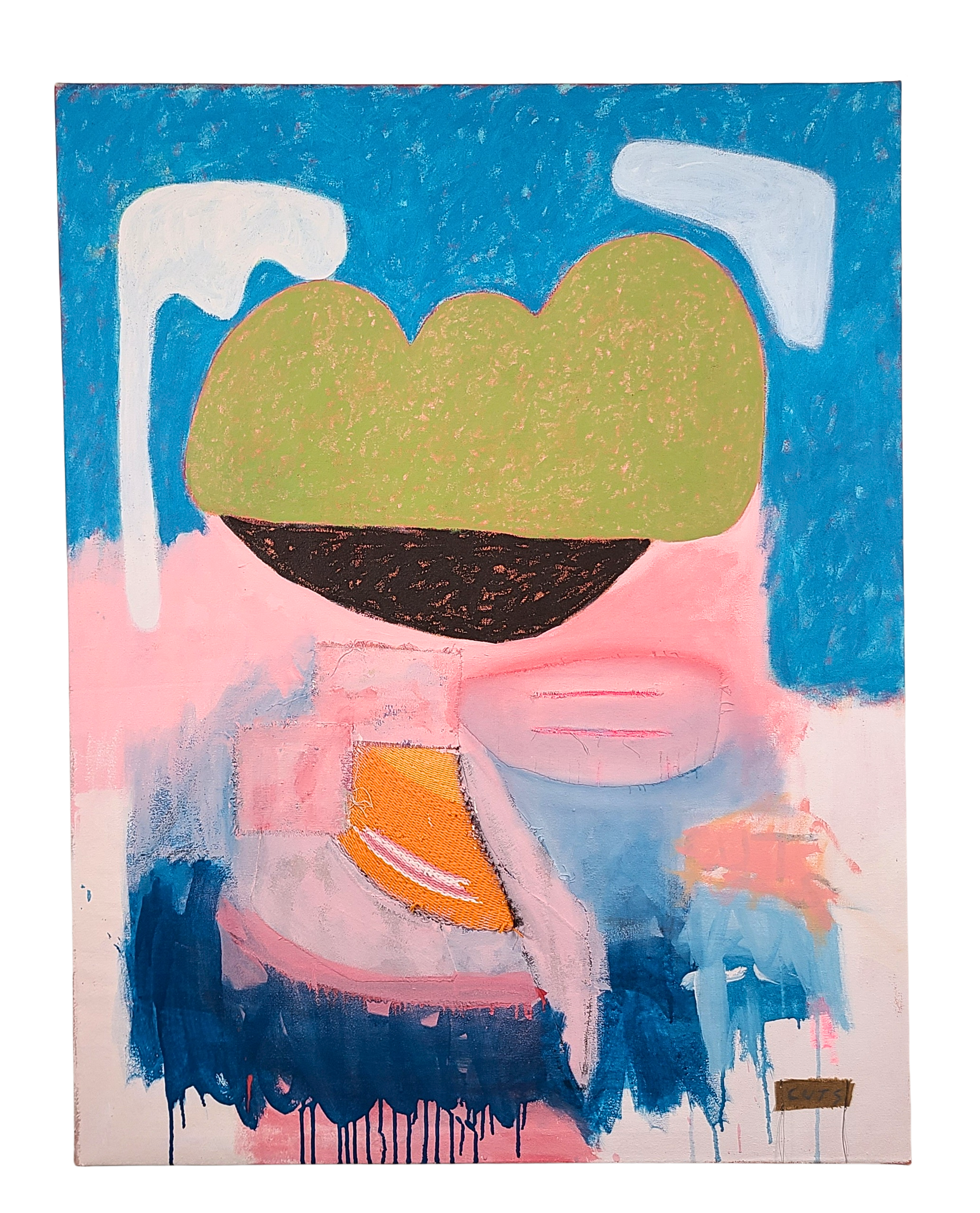 Cuts
2026
Acrylic, yarn, collaged canvas