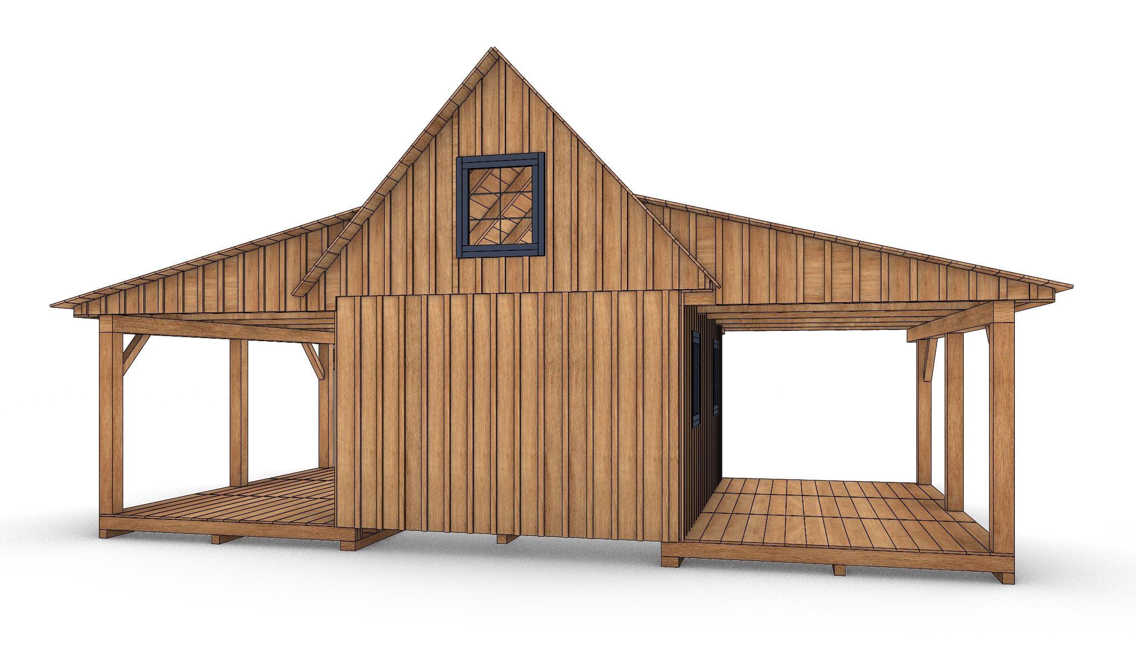 Back view 32ft x 18ft Timber Frame Bunkie