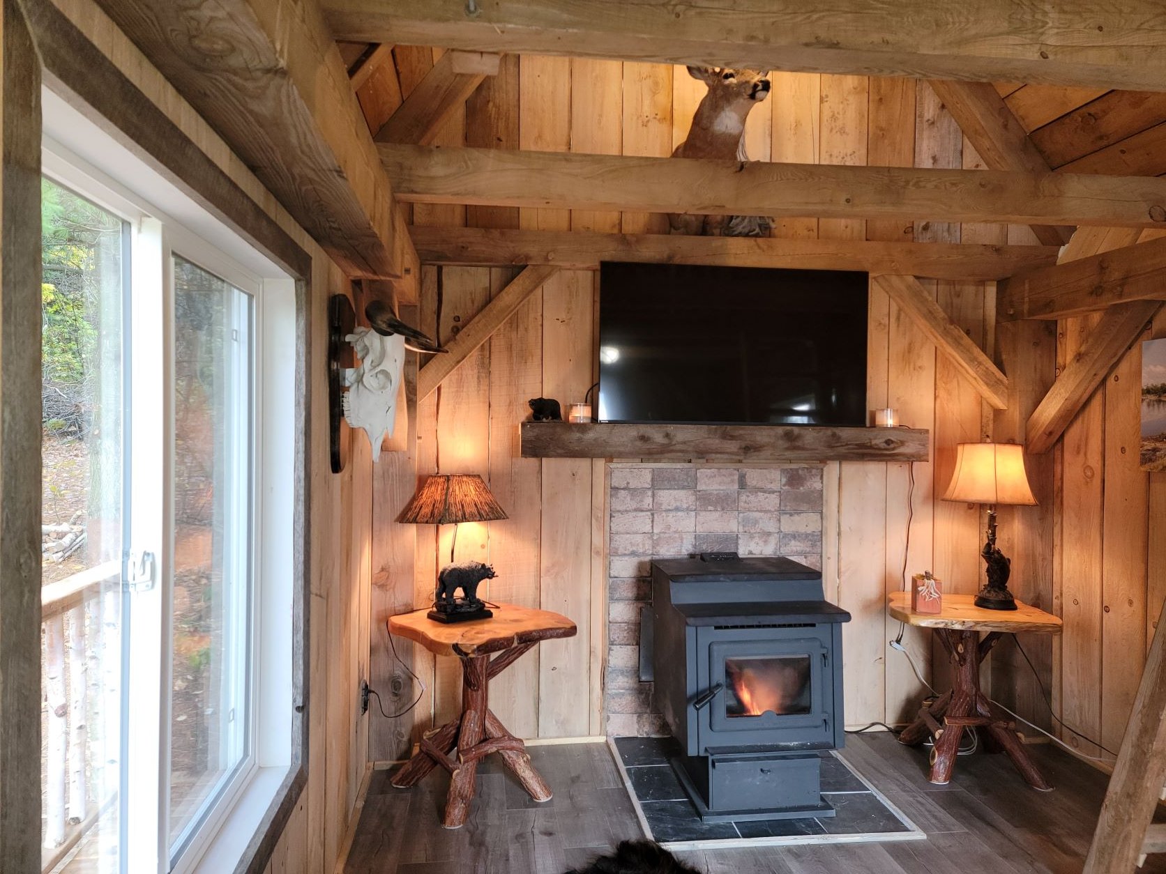 Inside of 10ft x 14ft Timber Frame Bunkie