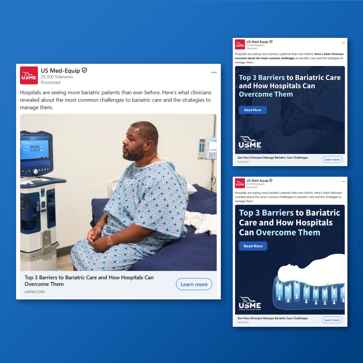 "Top 3 Barriers to Bariatric Care" LinkedIn Ad