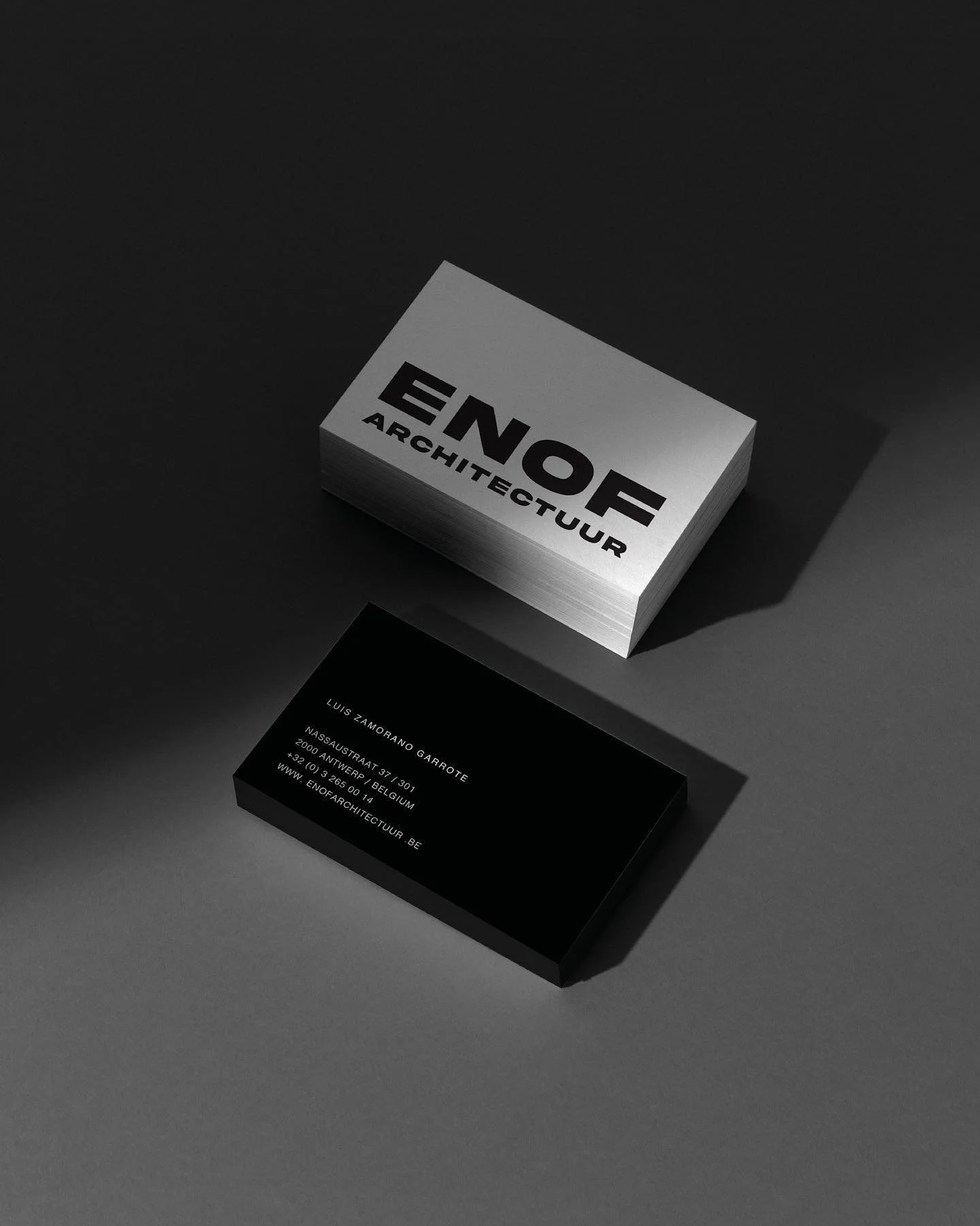 Brand identity for @enofarchitectuur, an Antwerp based agency operating in the fields of architecture and urbanism.