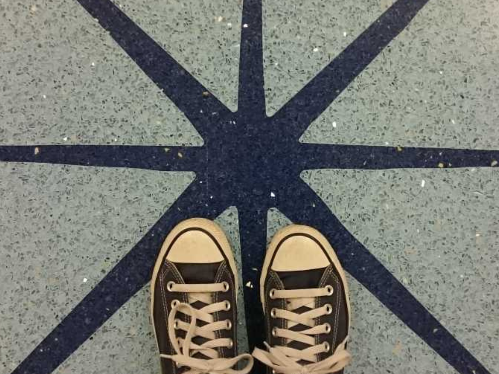 Guess the destination from a shoe selfie