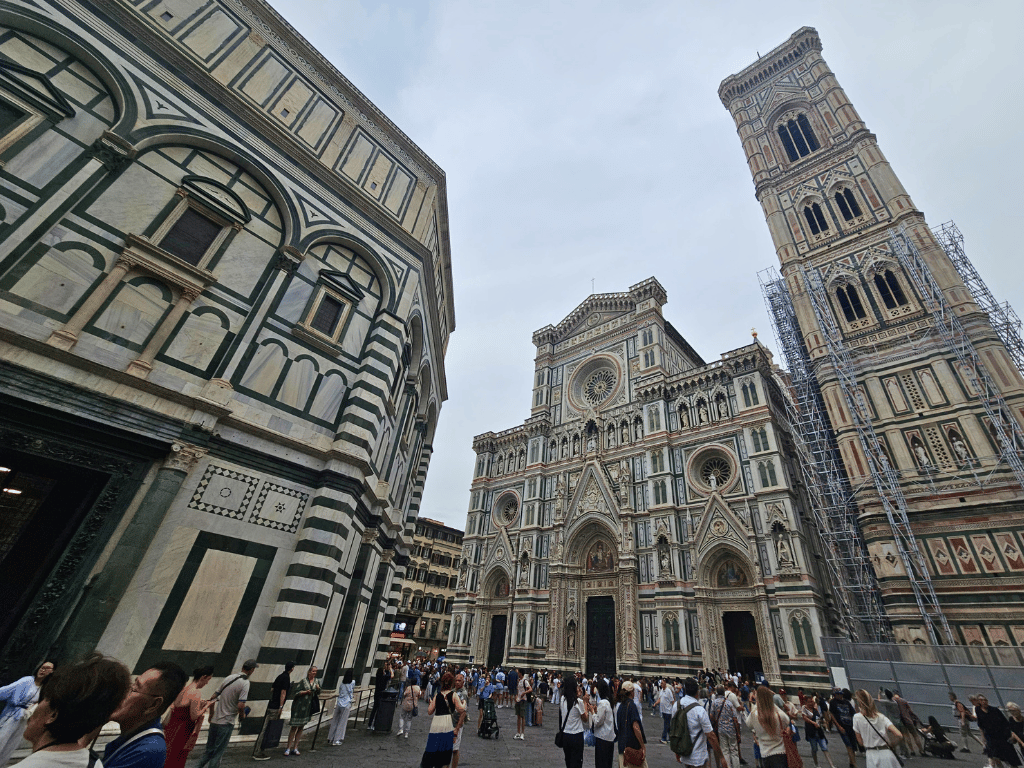 A wide-angled shot of the Duomo in Florence, Italy