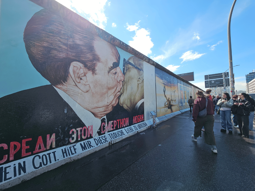 The famous kiss on the Berlin Wall, Berlin, Germany