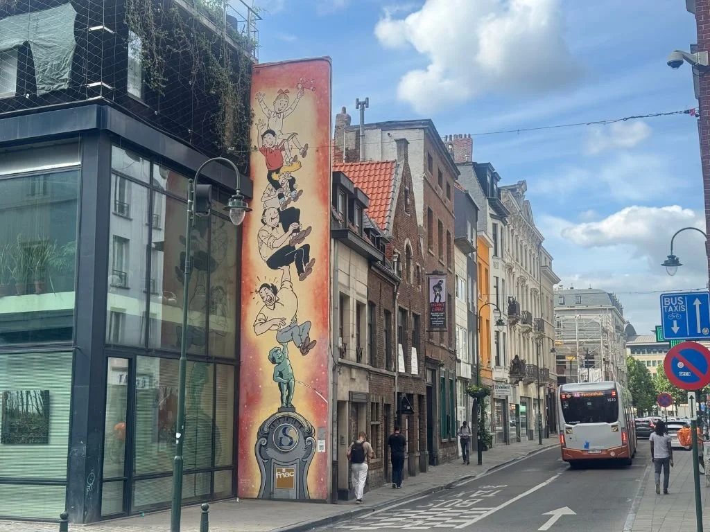 Willy Vandersteen's Bob et Bobette mural in Brussels, Belgium