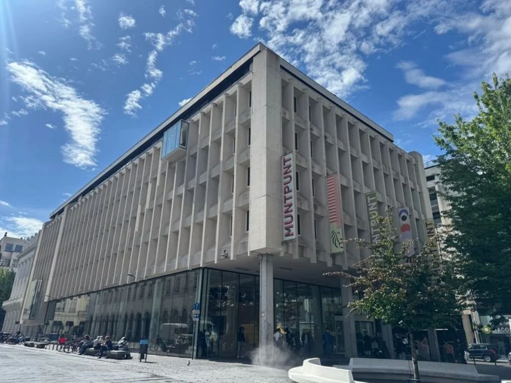 Exterior of Muntpunt Library in Brussels, Belgium