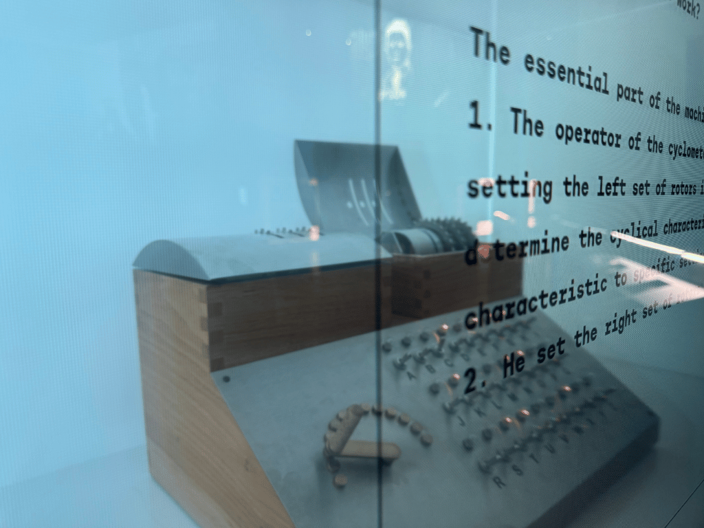 A cryptography display at The Enigma Cipher Centre in Poznan, Poland