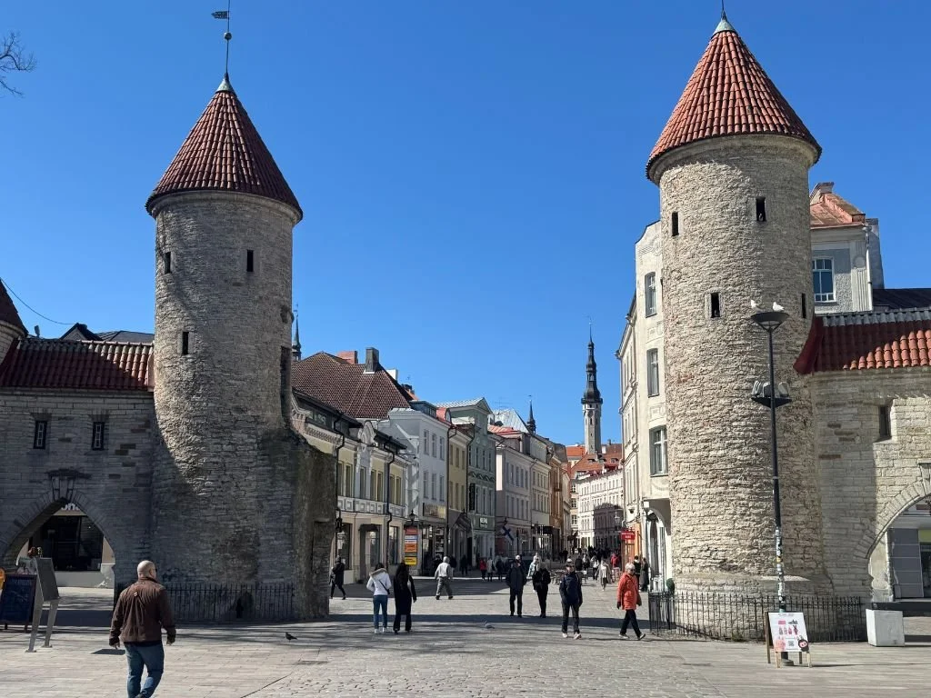 The medieval Viru Gate in Tallinn, Estonia Old Town