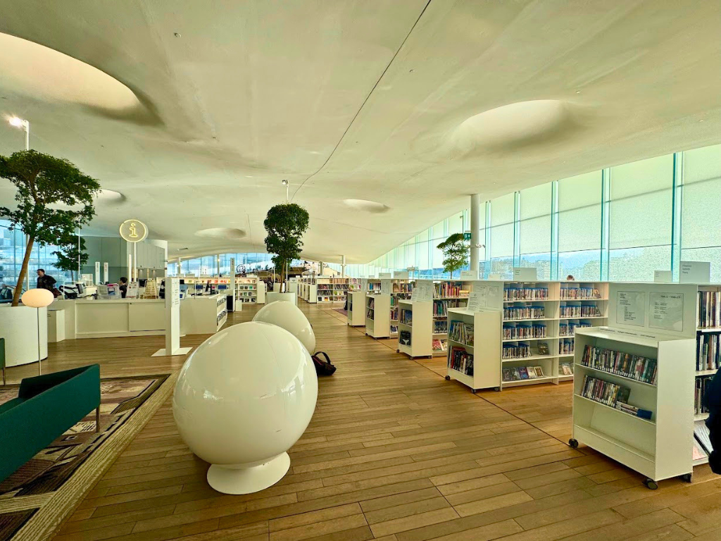 Third floor view of the Oodi Library in Helsinki