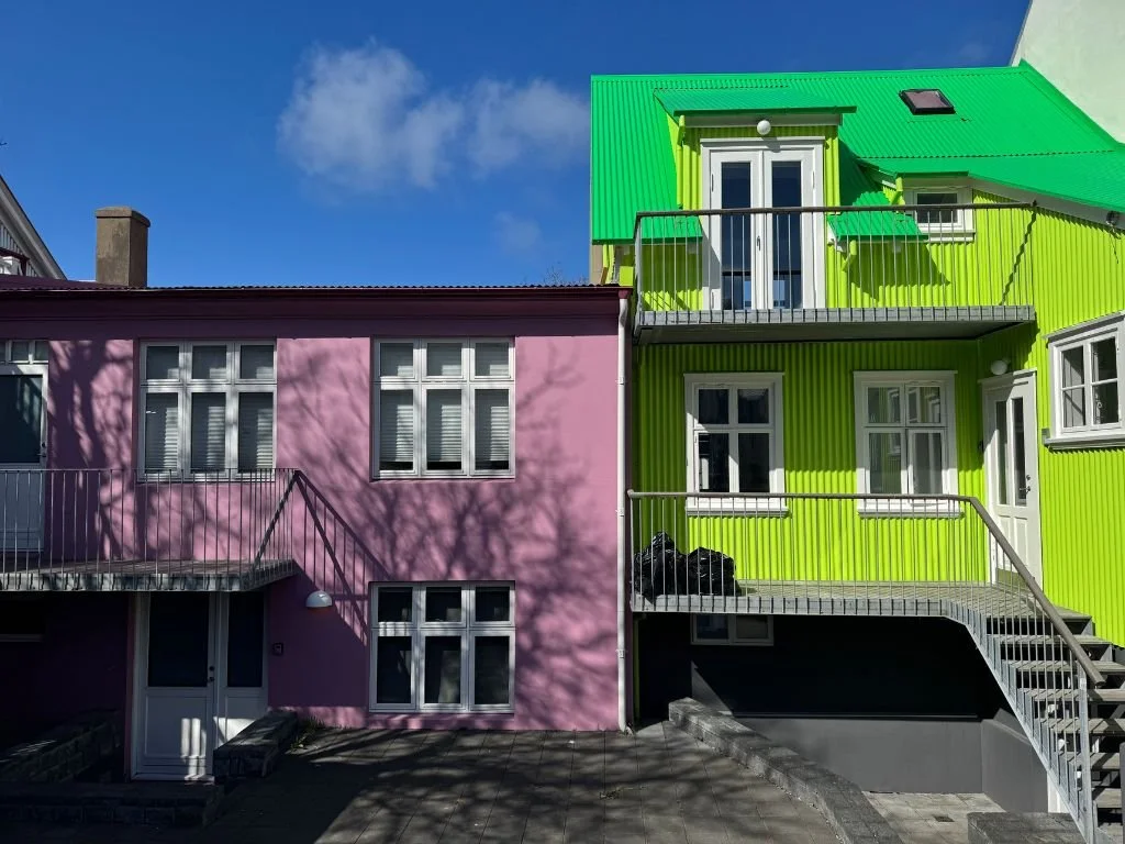  The brightly coloured buildings of Reykjavik. 