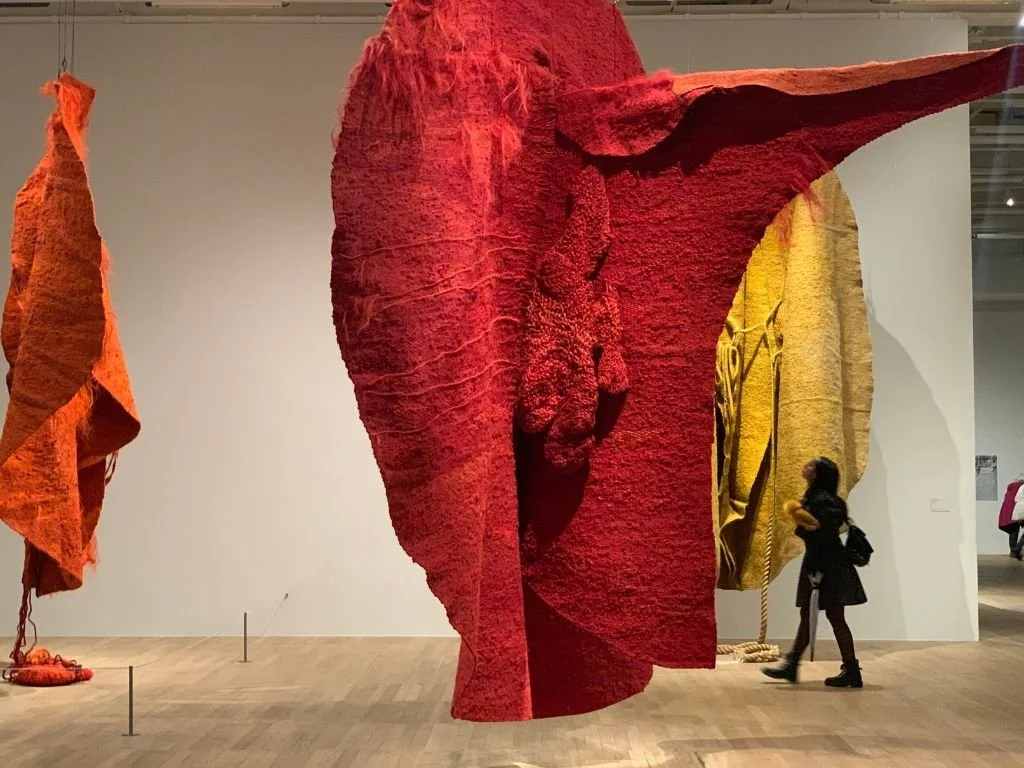 Magdalena Abakanowicz’s woven sculptures on display at Tate Modern, London.