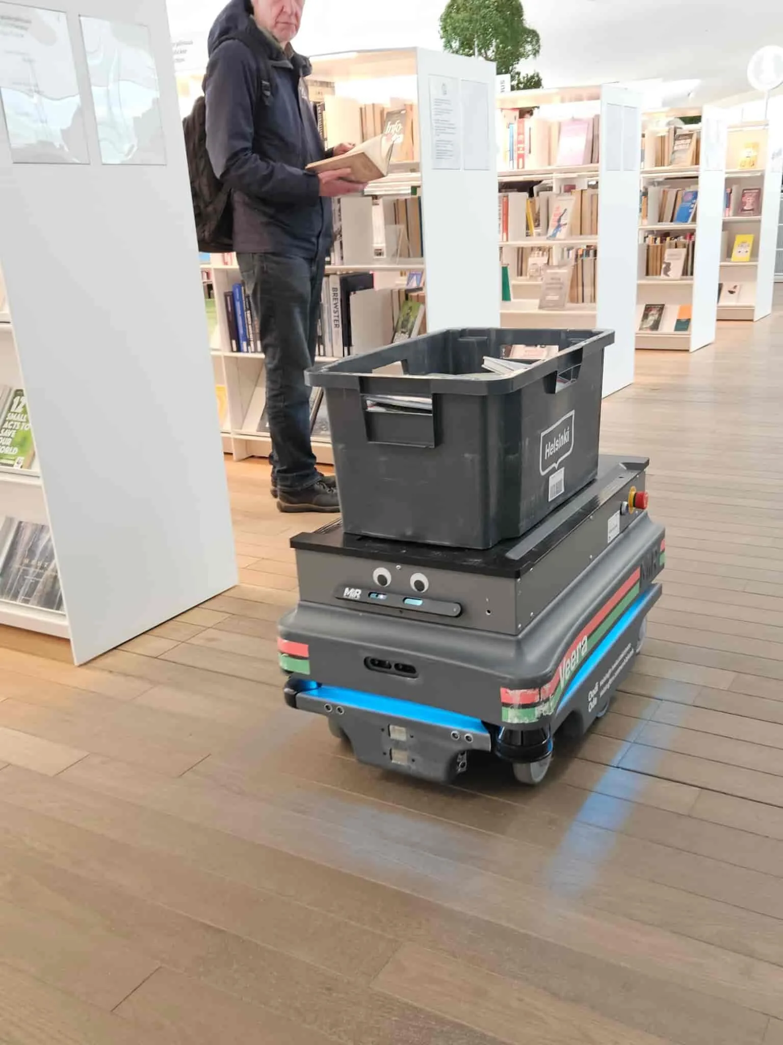 Book robot at the Oodi Library in Helsinki