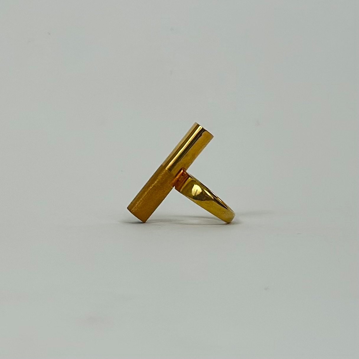 Anello Tube Dual Sparkling in argento dorato oro giallo. HoAsen Jewelry