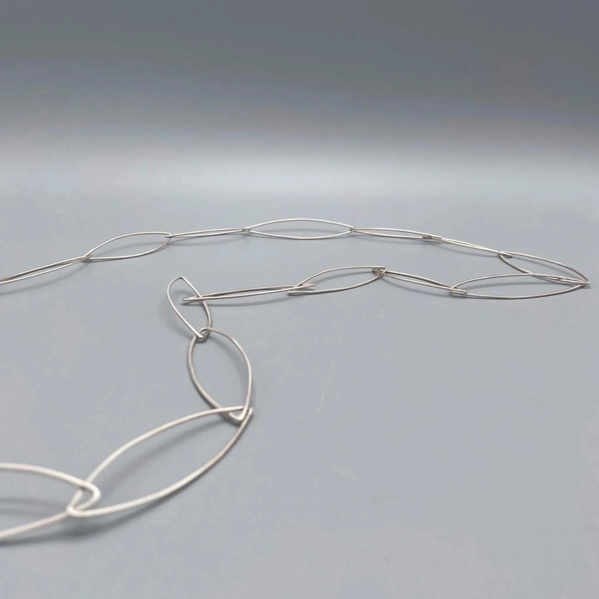 Silver oval link necklace .111 capsule collection — Crepundia Gioielli — Crepundia Bologna contemporary modular necklace design