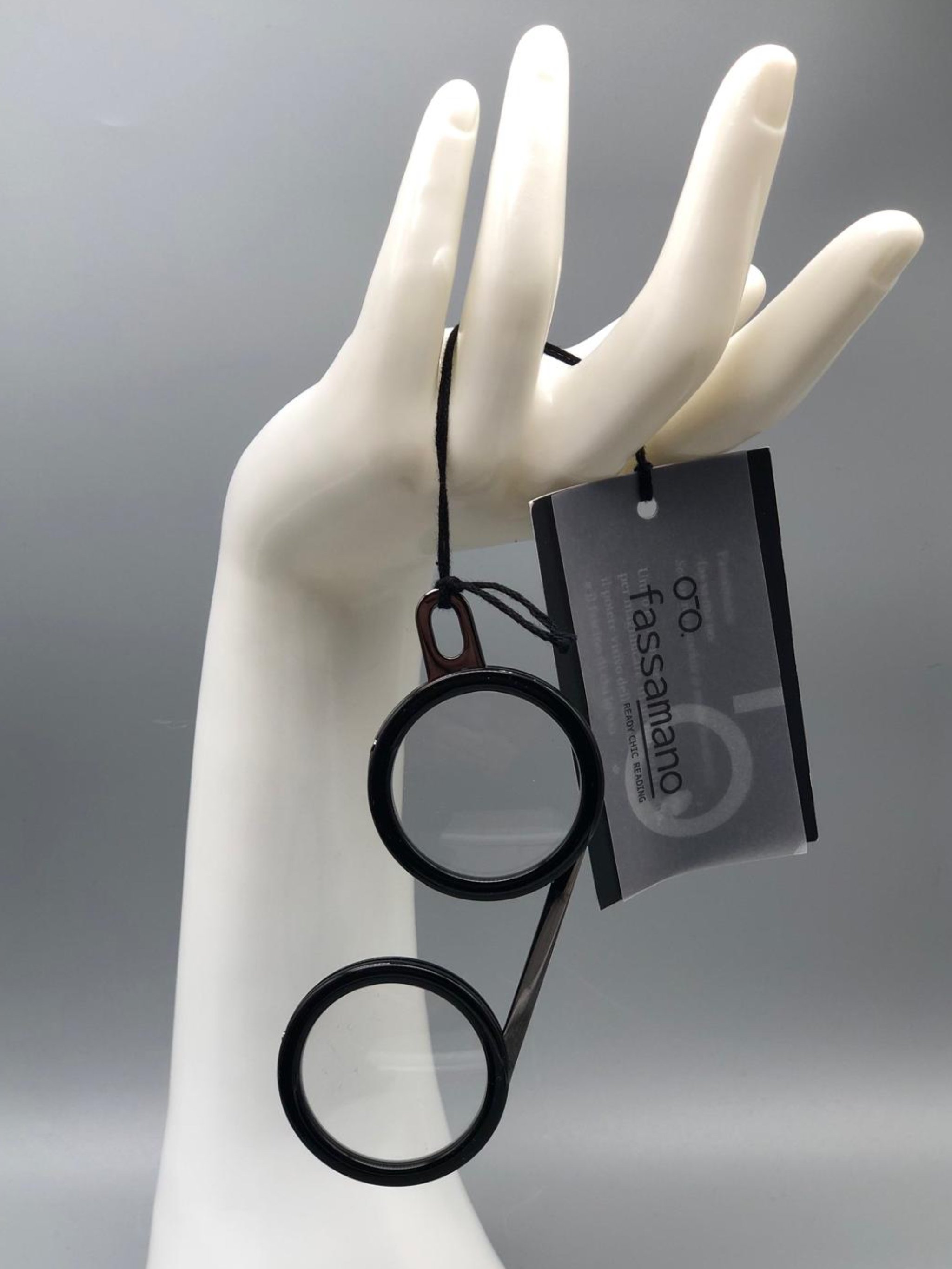 Fassamano black reading glasses, Crepundia Gioielli Bologna