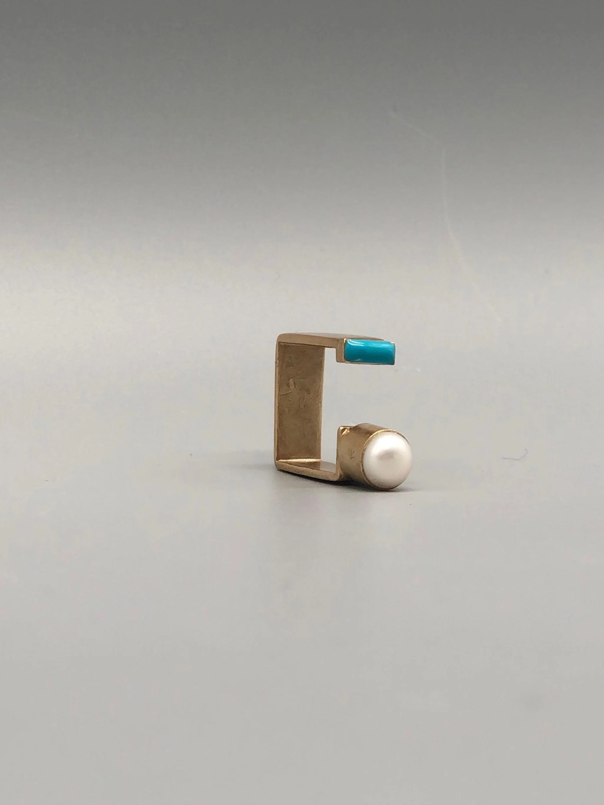 EL Gioielli Open Rings in bronze, enamel and Venetian glass, contemporary geometric rings — Crepundia Gioielli Bologna