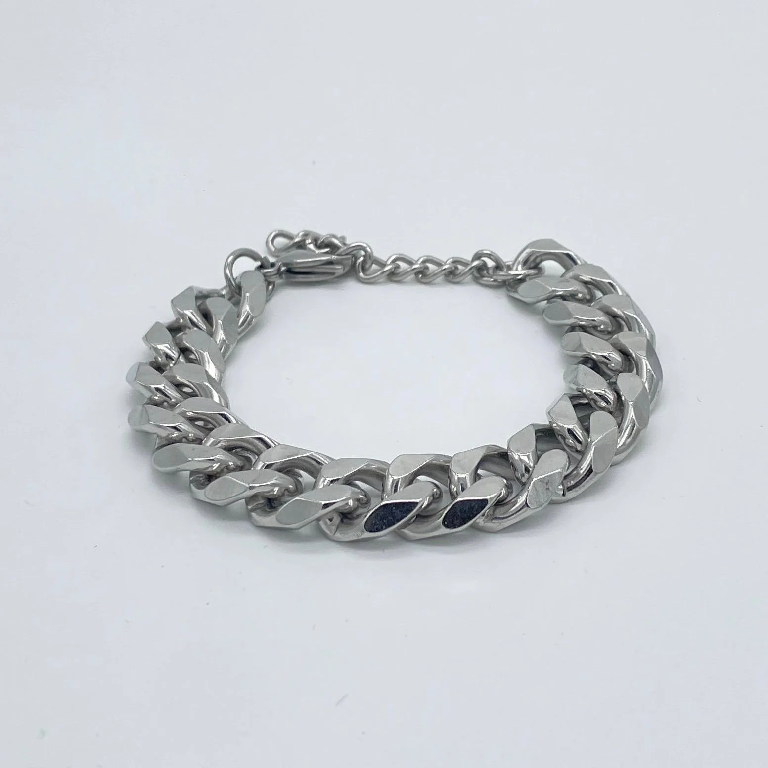 Bracciale Chain Reflex in acciaio lucido con maglie maxi, Crepundia Gioielli.