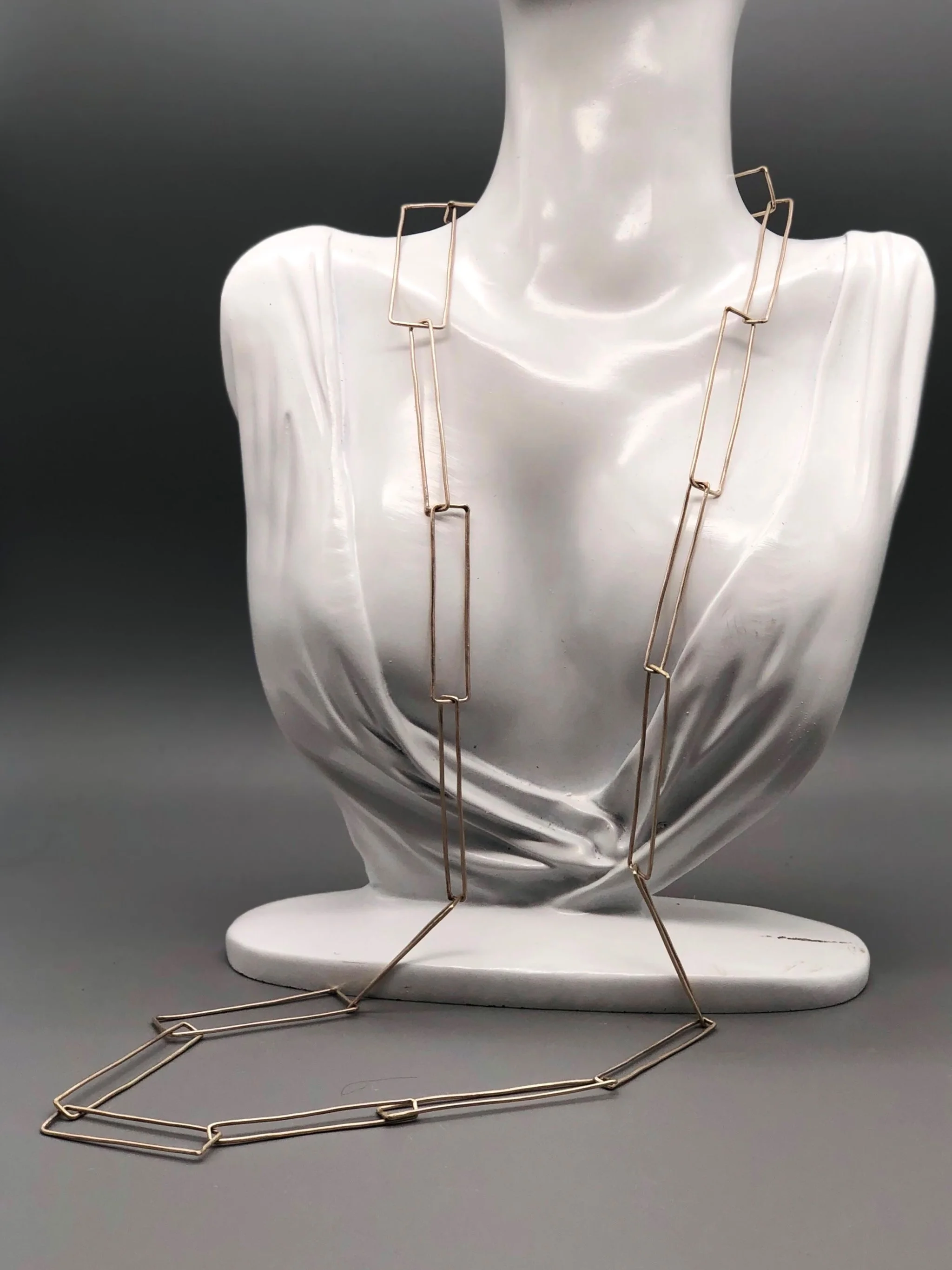 Rectangular modular silver necklace .111 capsule collection — Crepundia Gioielli Crepundia Bologna contemporary jewelry