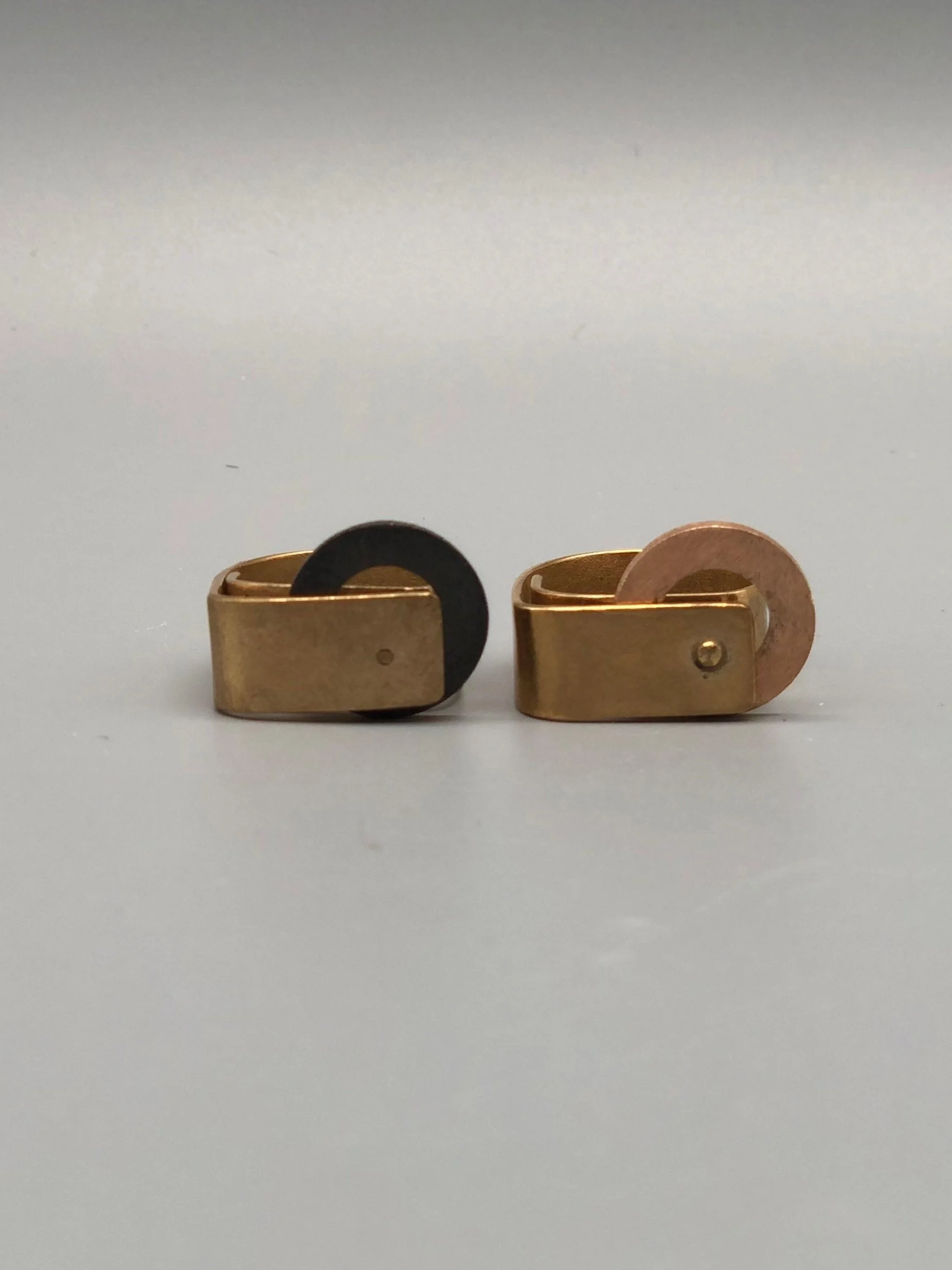 EL Gioielli bronze ring with 18k rose gold plating, contemporary design ring – Crepundia Gioielli Bologna