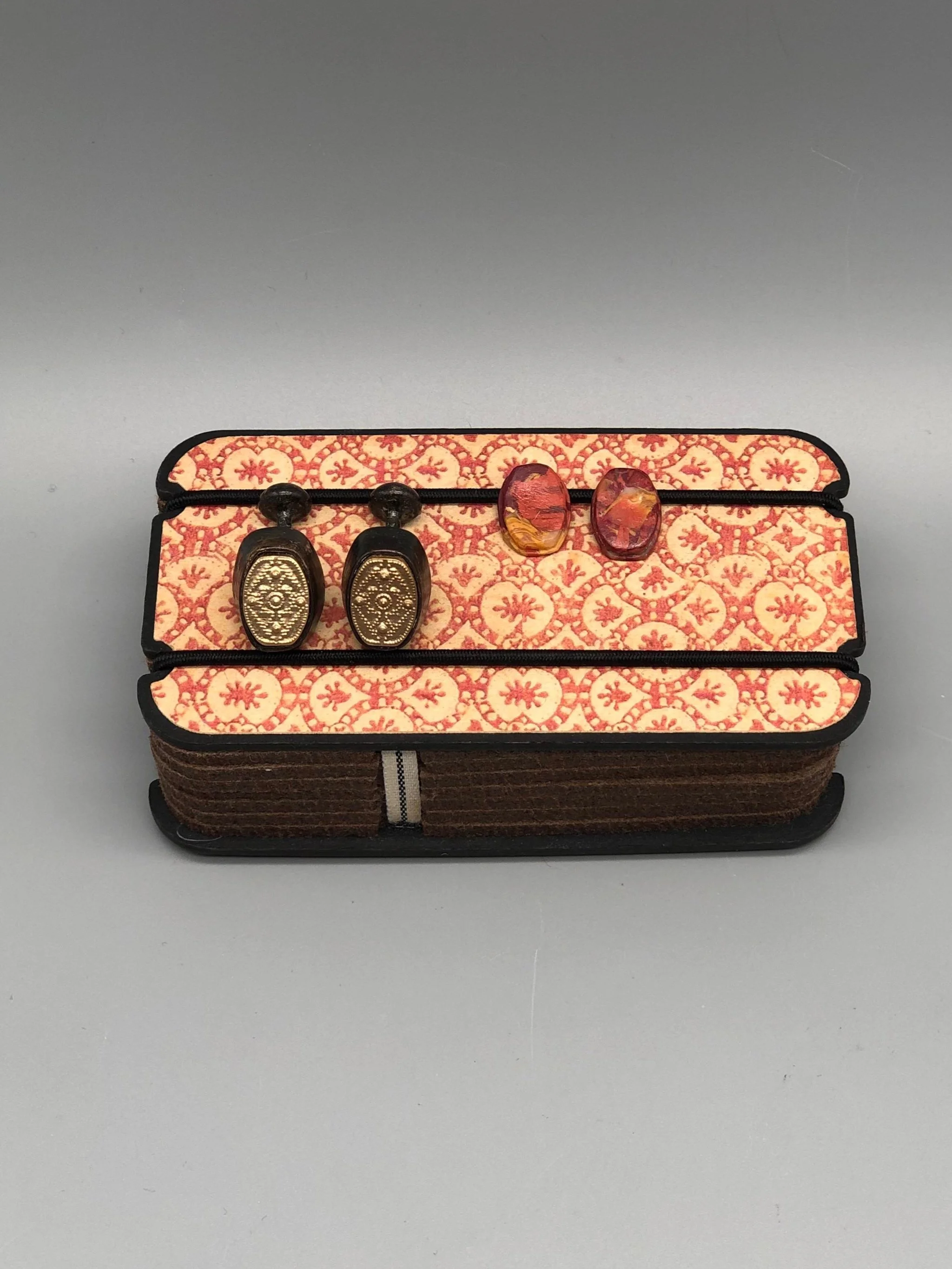 Cufflinks in 925 oxidized silver with interchangeable stone, Codiceds for Crepundia Gioielli Bologna