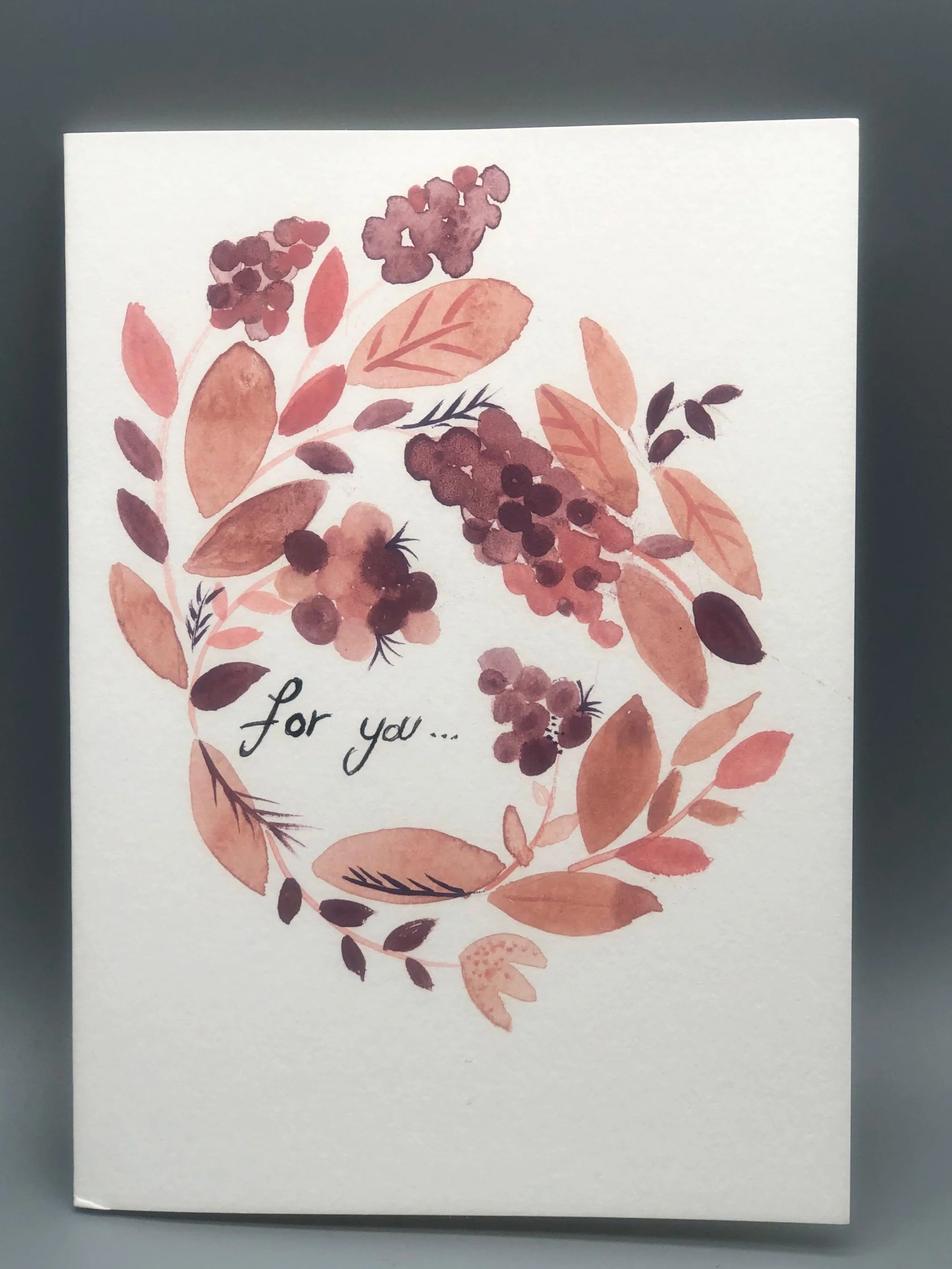 For You watercolor greeting card by Martina Catenacci for Crepundia Gioielli Bologna