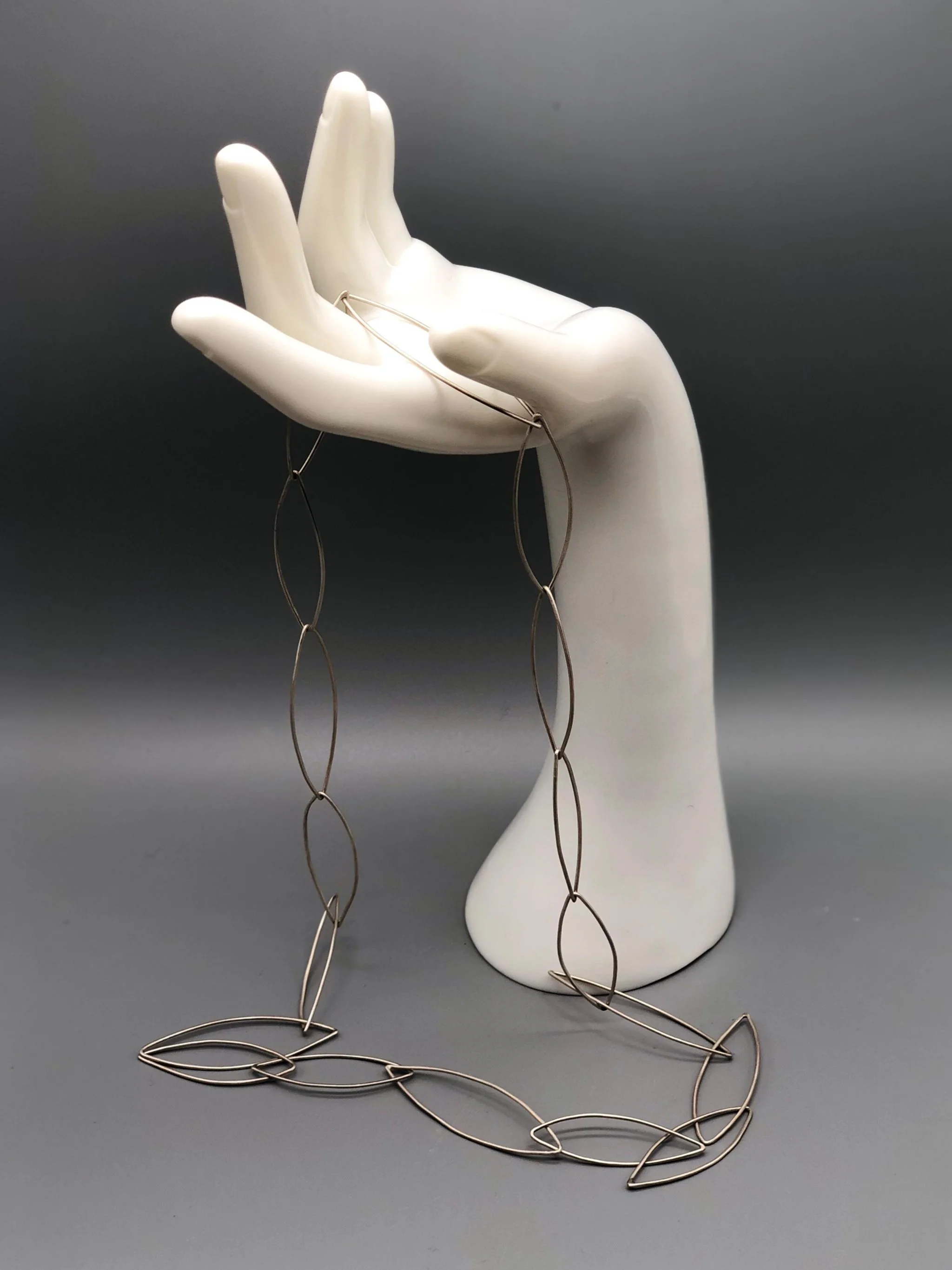 Oval modular silver necklace .111 capsule collection — Crepundia Gioielli Crepundia Bologna contemporary jewelry