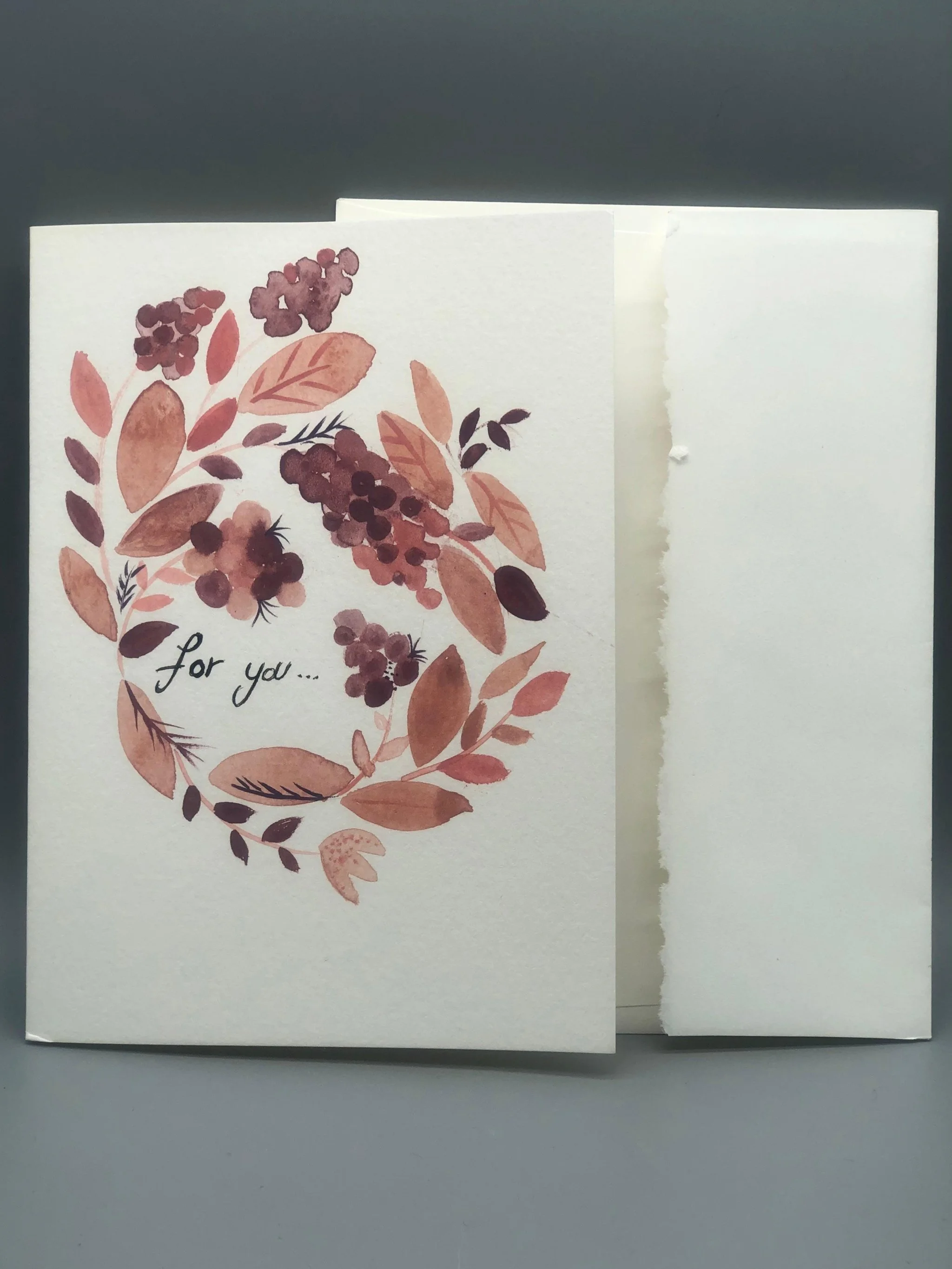 For You watercolor greeting card by Martina Catenacci for Crepundia Gioielli Bologna