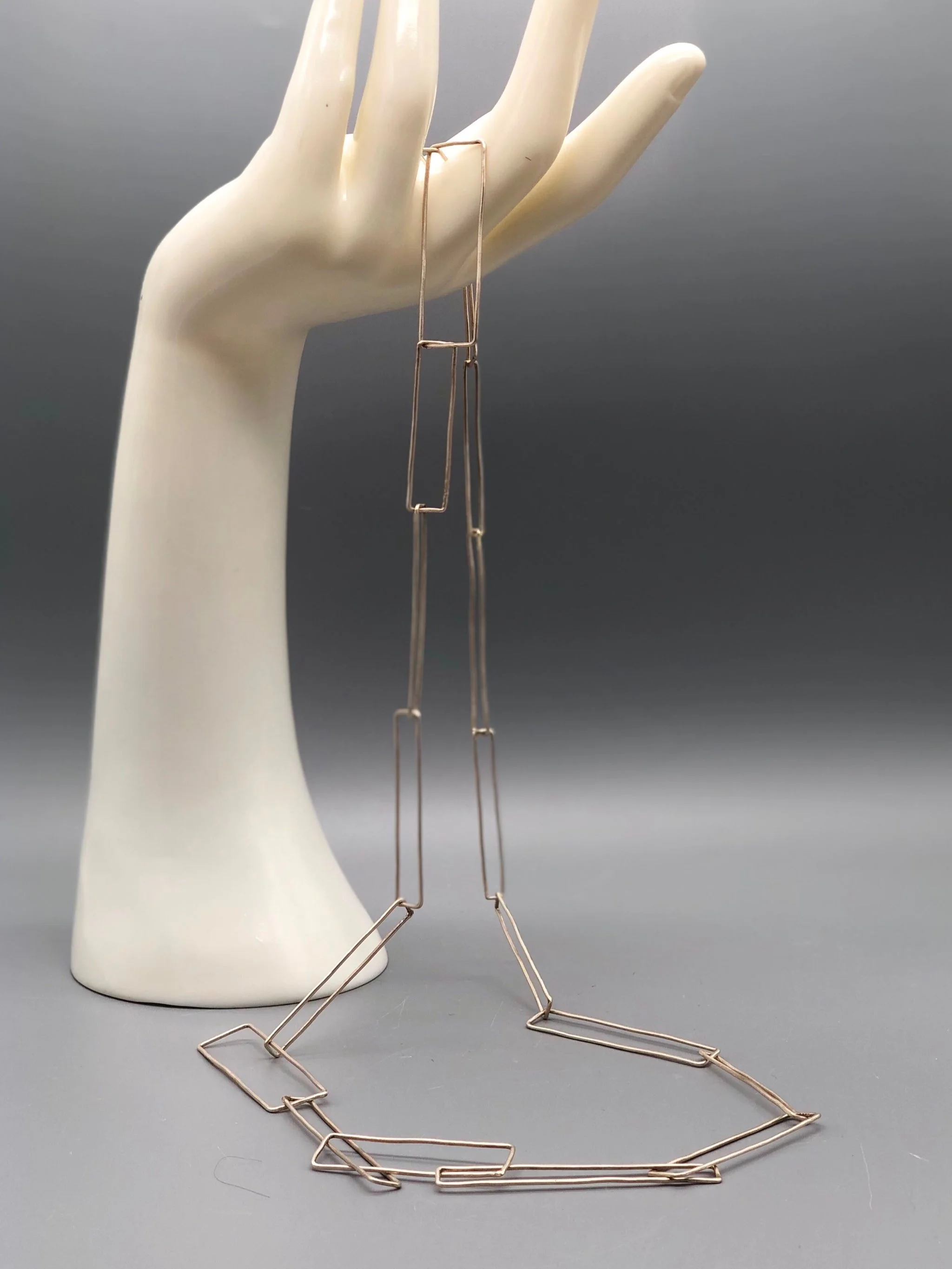 Rectangular modular silver necklace .111 capsule collection — Crepundia Gioielli Crepundia Bologna contemporary jewelry