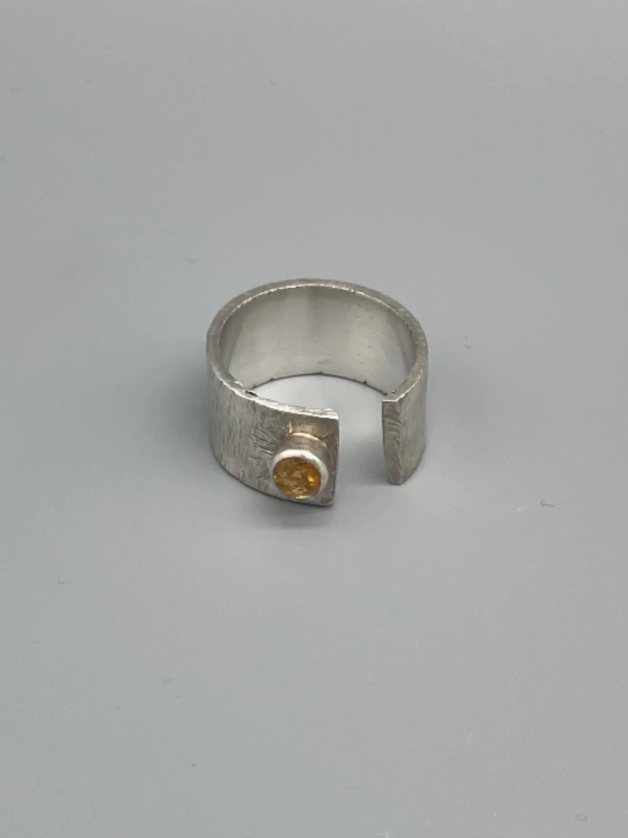 Liz Huberman Luz ring in sterling silver with citrine, Crepundia Gioielli Bologna