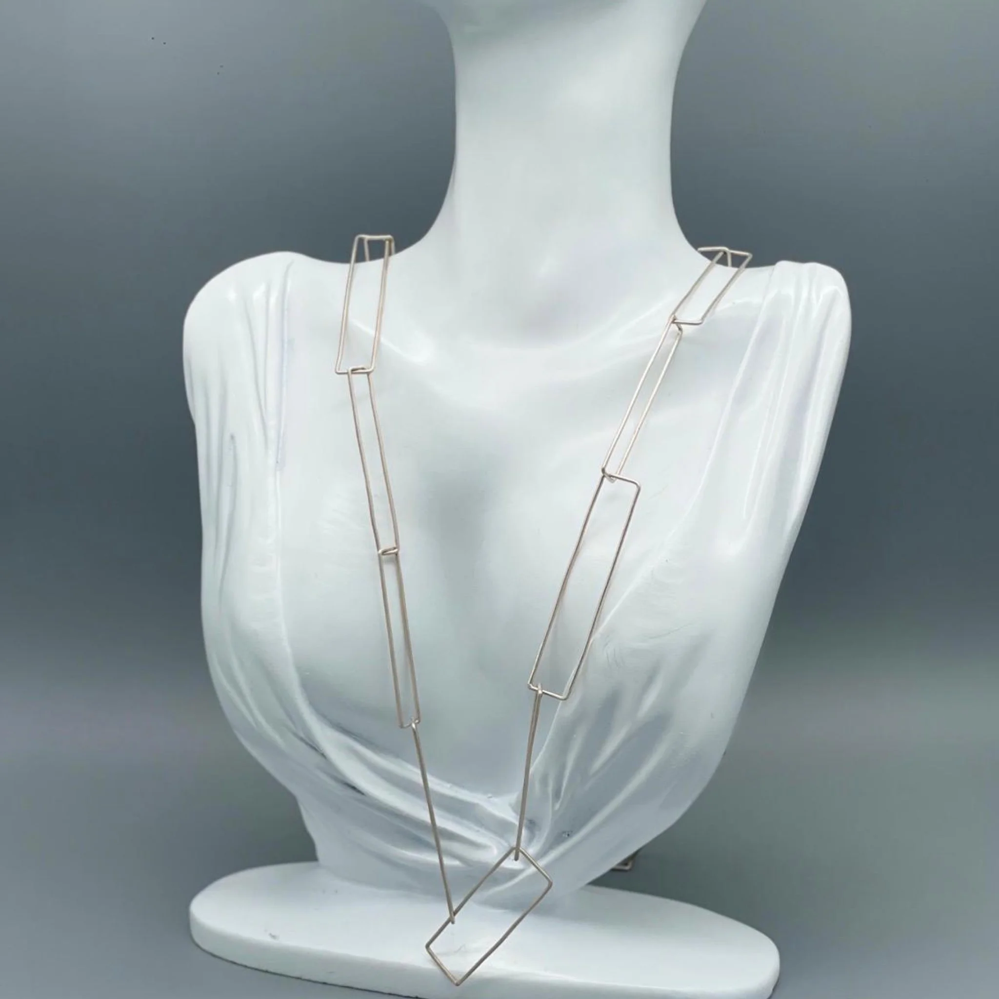 Long silver geometric earrings .111 capsule collection — Crepundia Gioielli — Crepundia Bologna minimal contemporary earrings