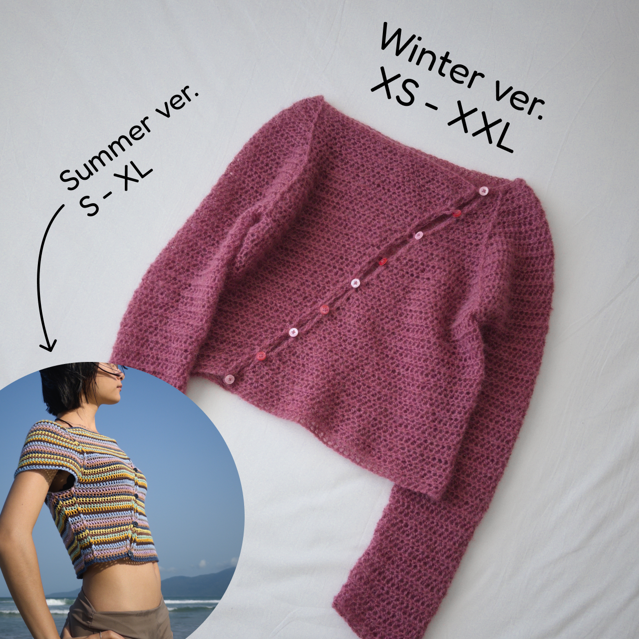 Slash Top crochet pattern - XS to XXL