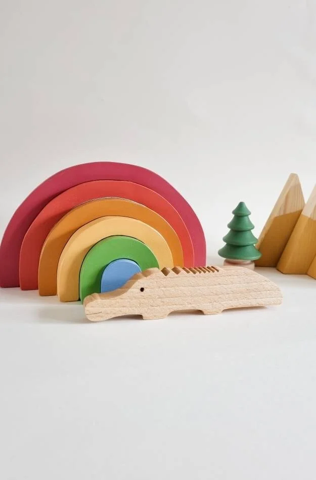 Hand crafted mini wooden crocodile