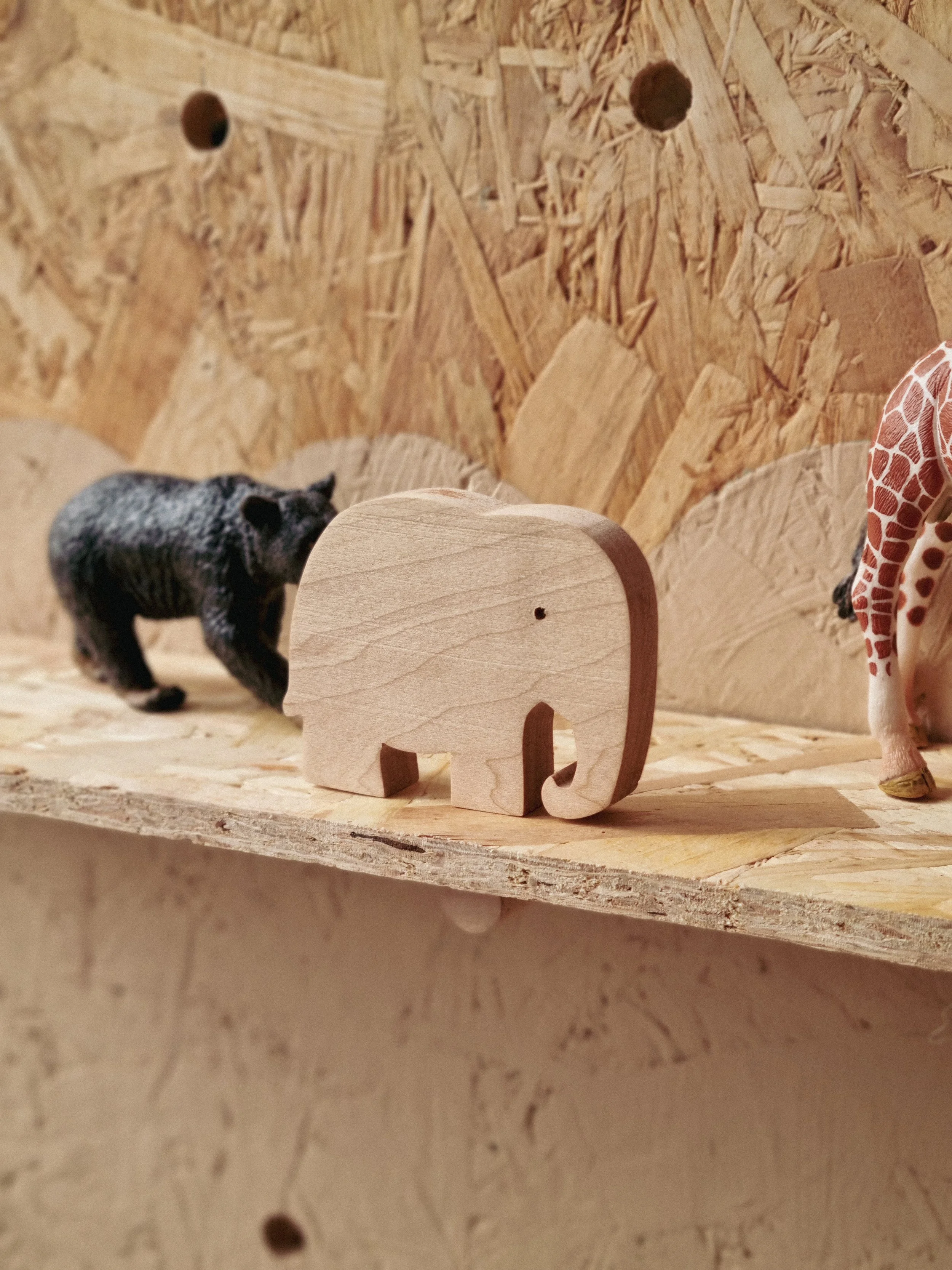Mini wooden elephant nursery or Children's decor