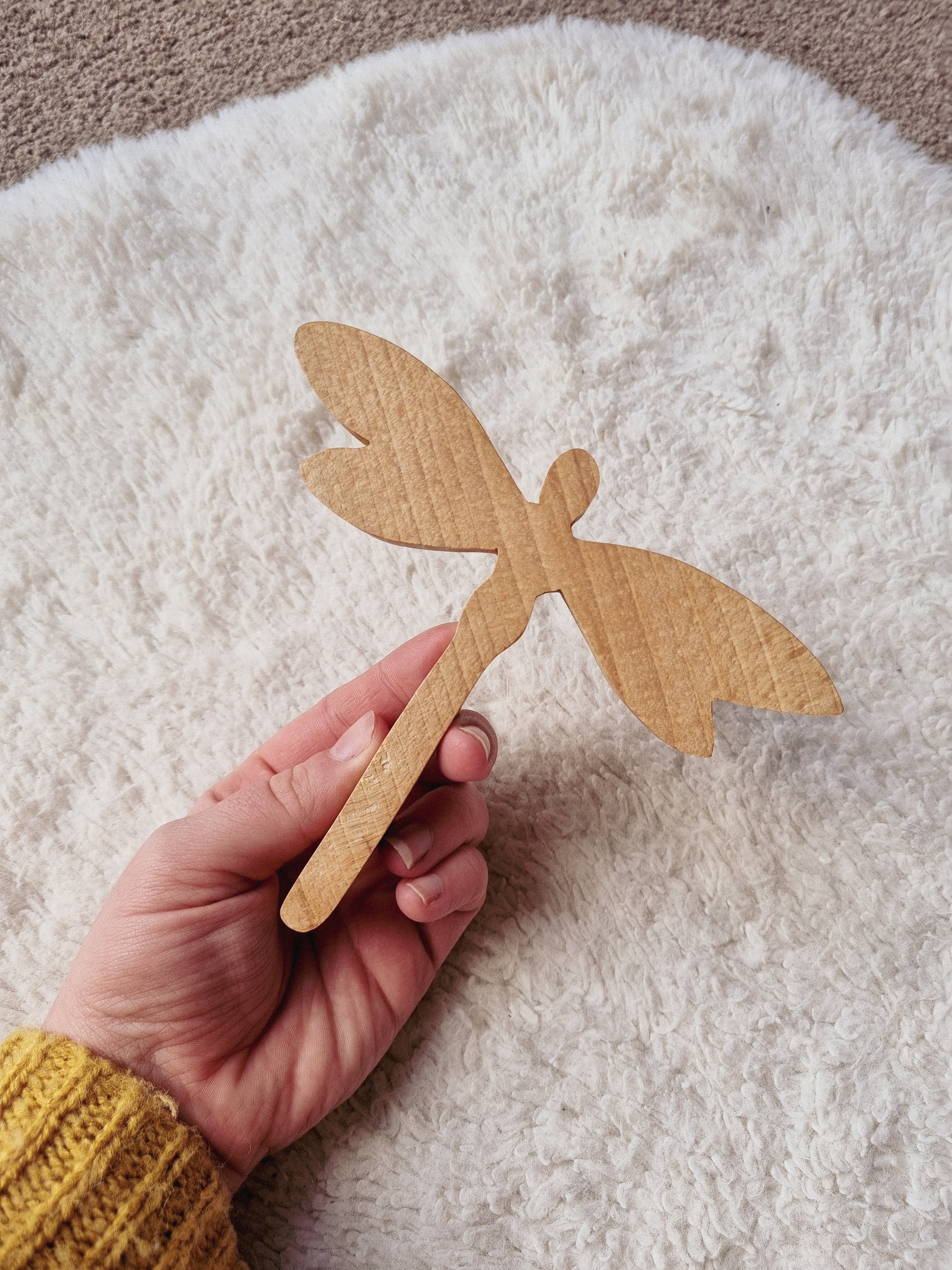Hand crafted wooden dragon fly