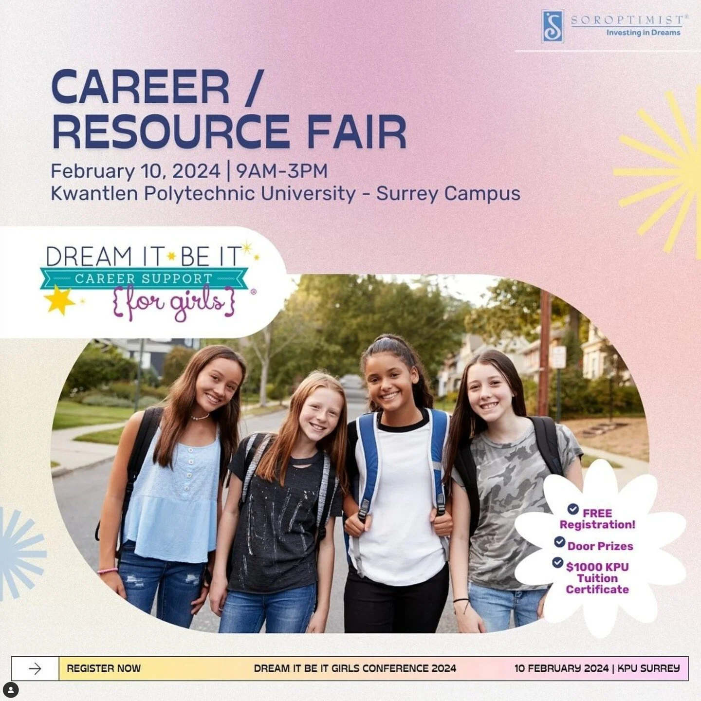 Great news! 

I am so thrilled to be co-hosting this great event (DREAM IT BE IT) for teens girls with the fabulous @rochelleprasad on Feb. 10 at at KPU. Plus I'll be hosting a workshop on Job Interviews. It's FREE for teen girls! 

**Visit www.sorop