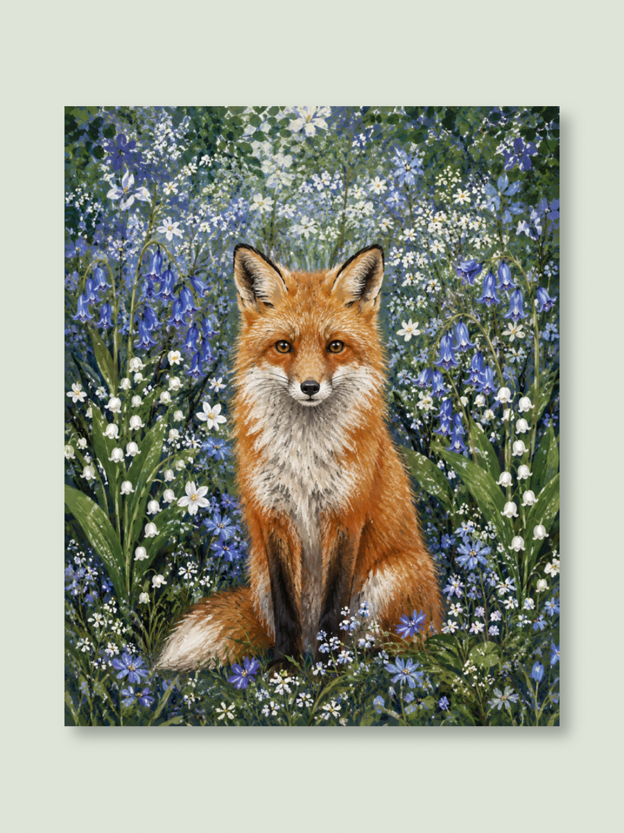 Bluebell Fox Print