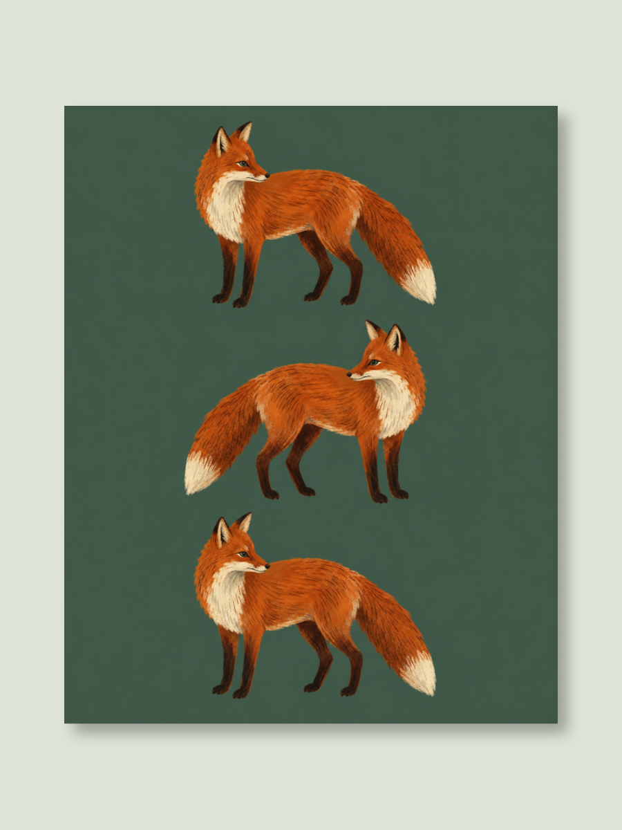 Fox Trio Print