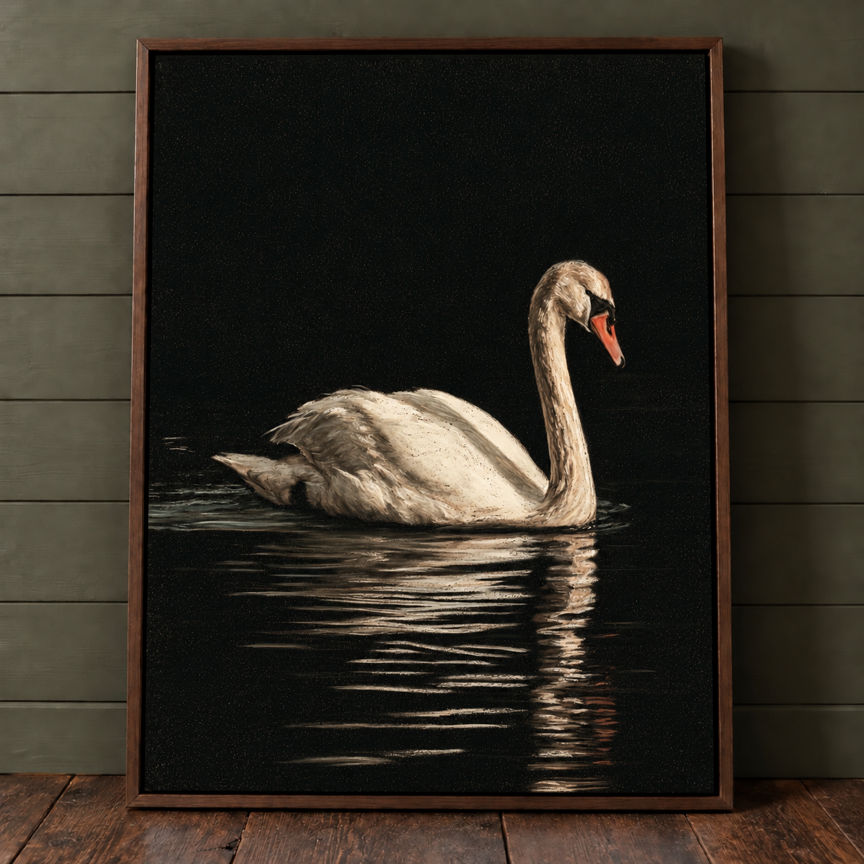 Vintage Midnight Swan