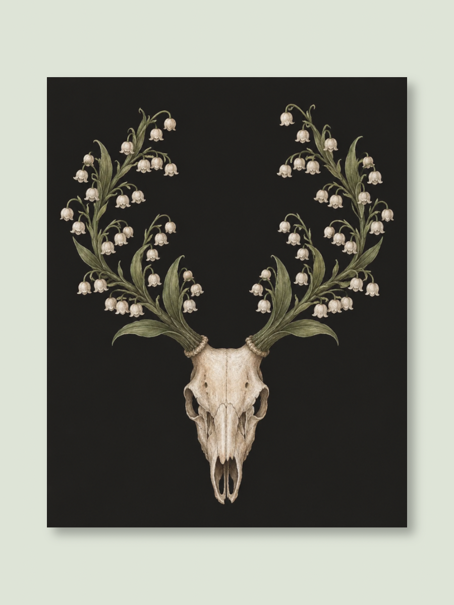 Lily of the Valley Antlers Print