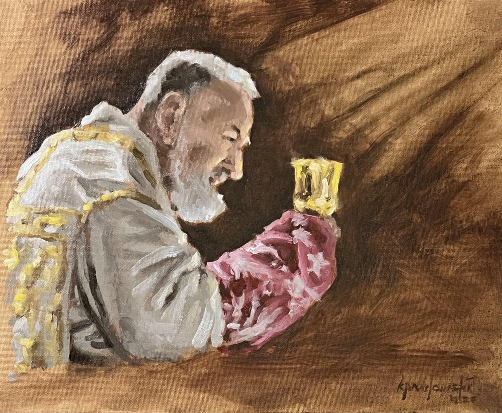 St. Padre Pio Oil Painting Portrait