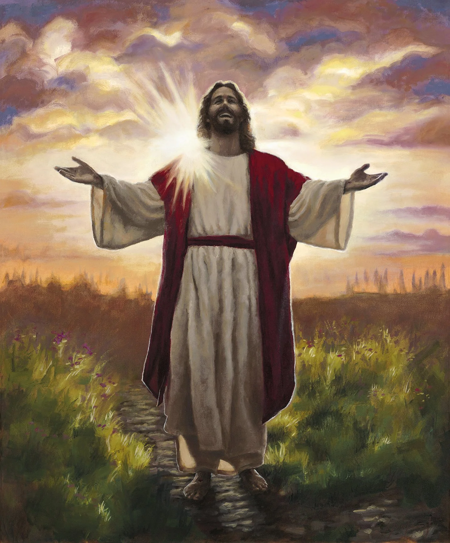 Resurrected Jesus Oil Painting "Green Pastures"