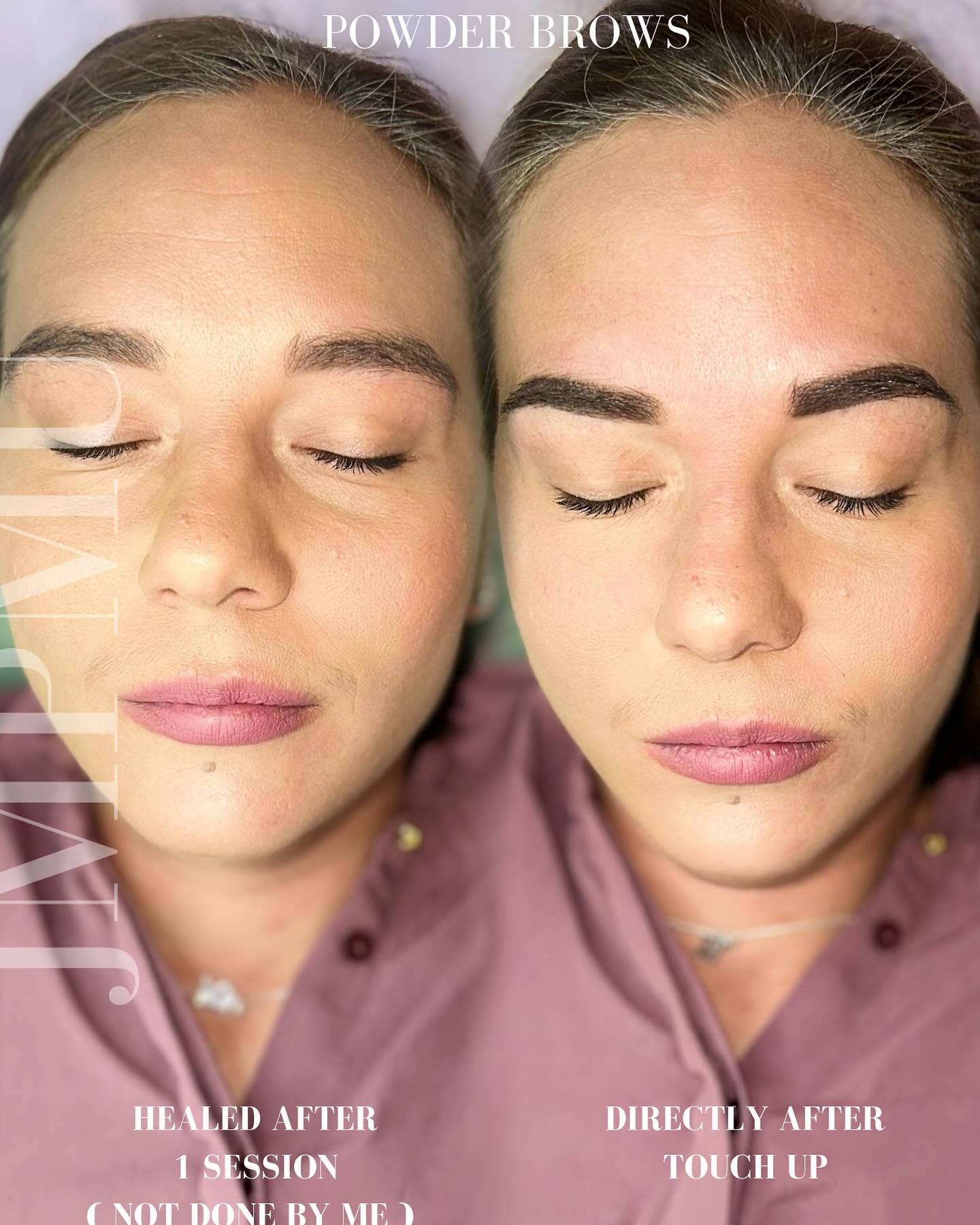 Powder brows , original brows not done by me .