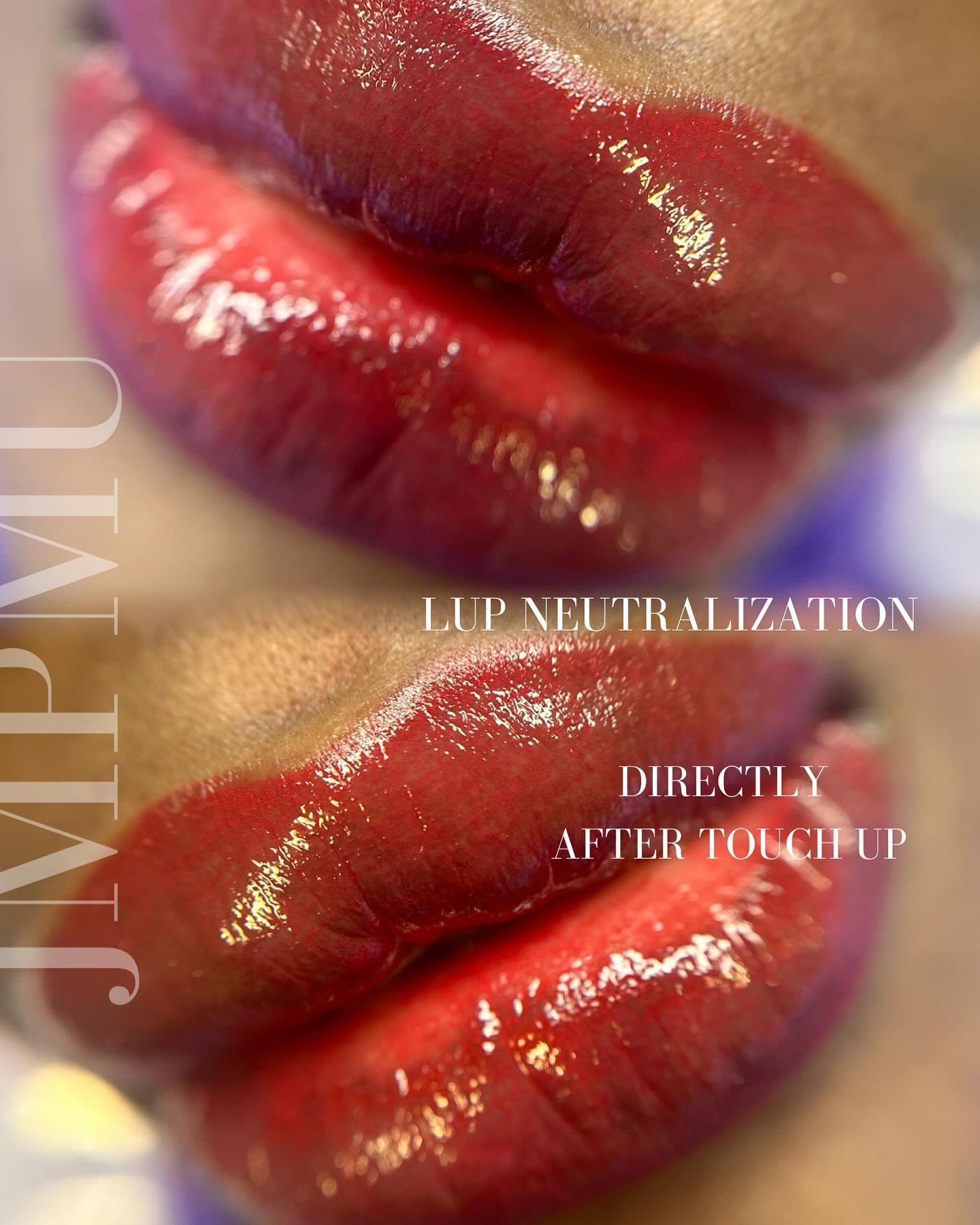 Lip neutralization, evening out 2 time colours .  Directly after touch up . 😍