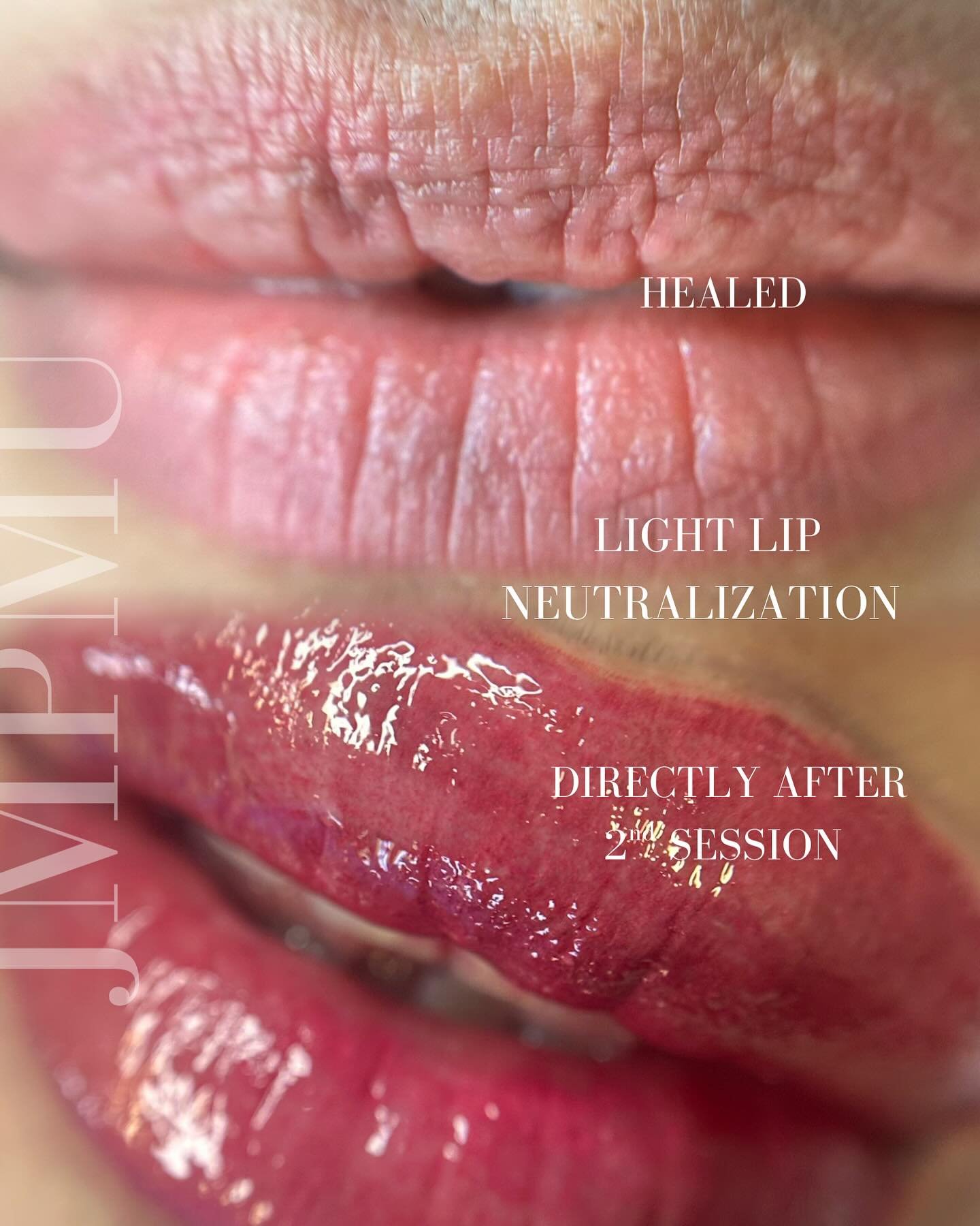 Healed , light lip neutralization. 💋and directly after touch up .