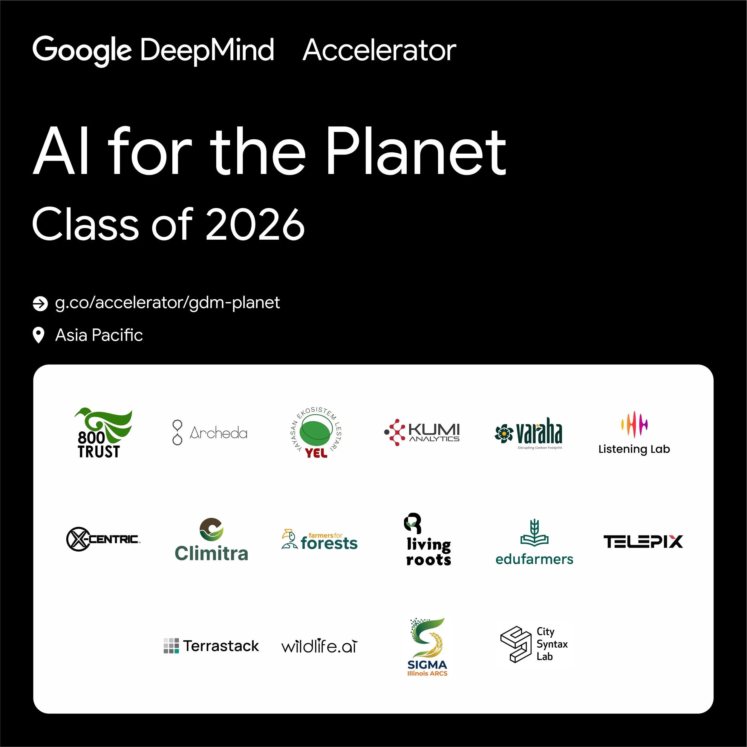 City Syntax Lab + Spin-off Urbanflow selected for Google DeepMind’s inaugural AI for the Planet accelerator.