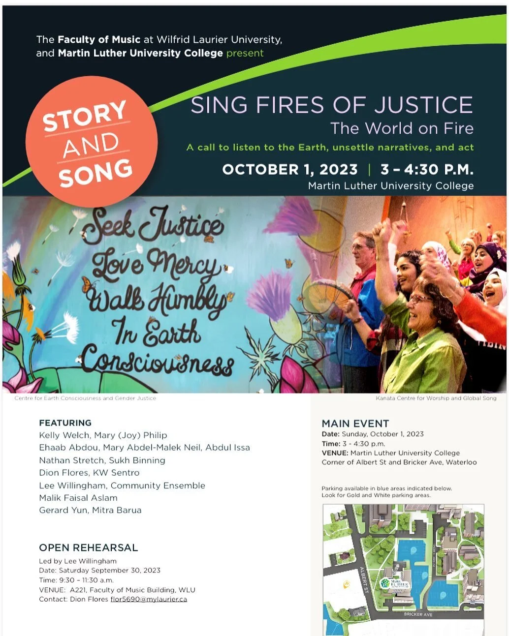 Join @kwsentro and the Filipino Community Singing Group at Sing Fires of Justice tomorrow at Martin Luther University College starting at 3pm. 

We will be singing Masdan Mo Ang Kapaligiran  among other songs accompanied by some of Kitchener-Waterloo