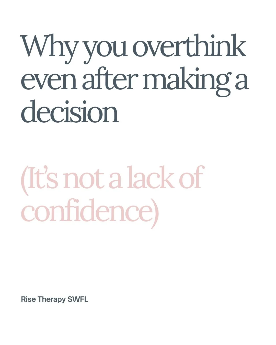If you keep reopening decisions you&rsquo;ve already made, it&rsquo;s not because you&rsquo;re bad at deciding.

It&rsquo;s because your nervous system doesn&rsquo;t feel safe yet.

Overthinking is often a learned survival skill:
&bull; when mistakes