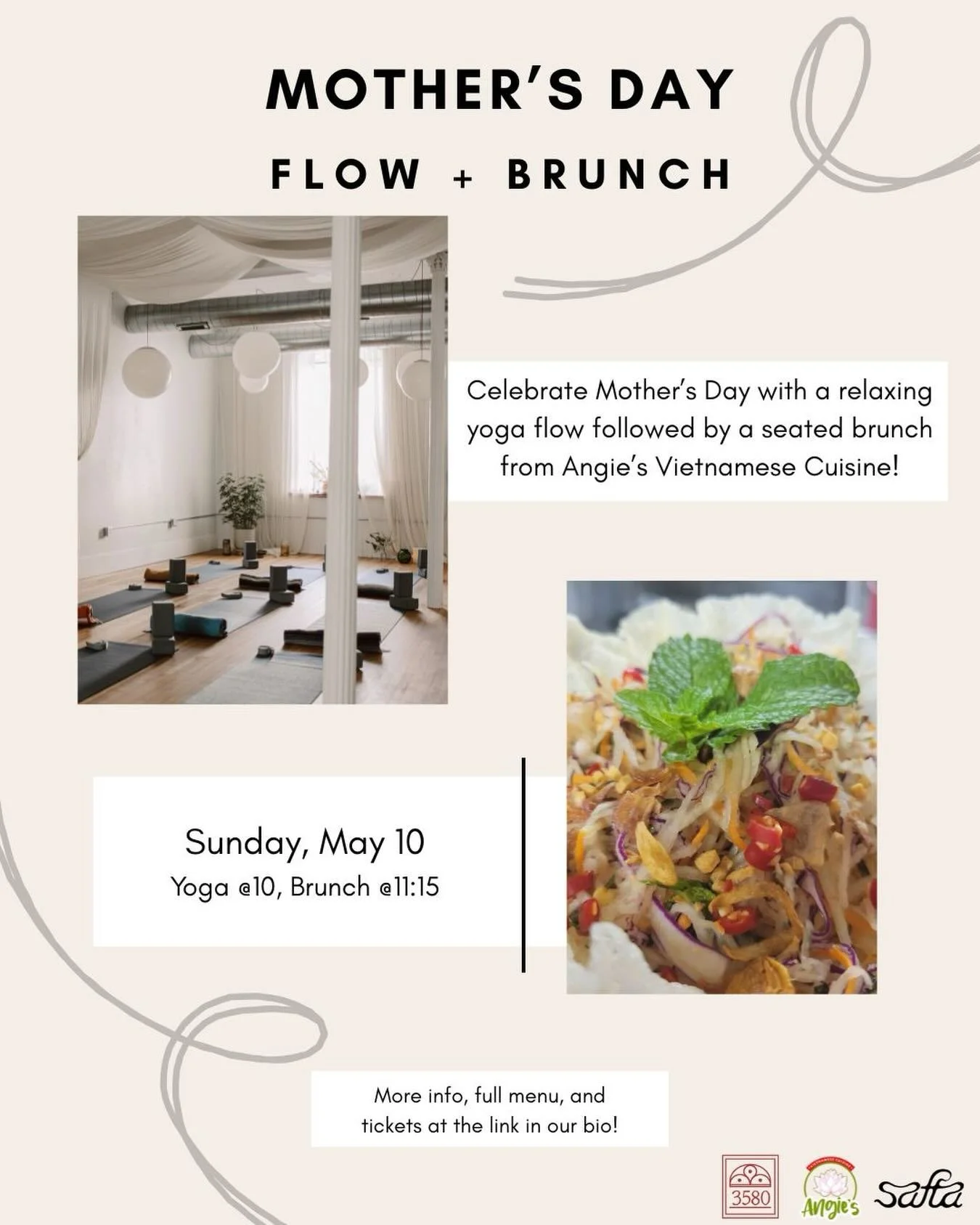 A slow flow with @safta.yoga followed by a shared Vietnamese brunch prepared by @angiesvietcuisine - menu, info and tickets can be found at the link in our bio!