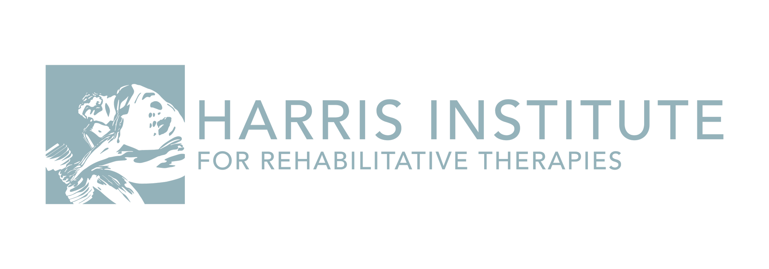 Logo of Harris Institute for Rehabilitative Therapies featuring a stylized illustration of a person adjusting a large gear, with the institute's name and focus on rehabilitative therapies.
