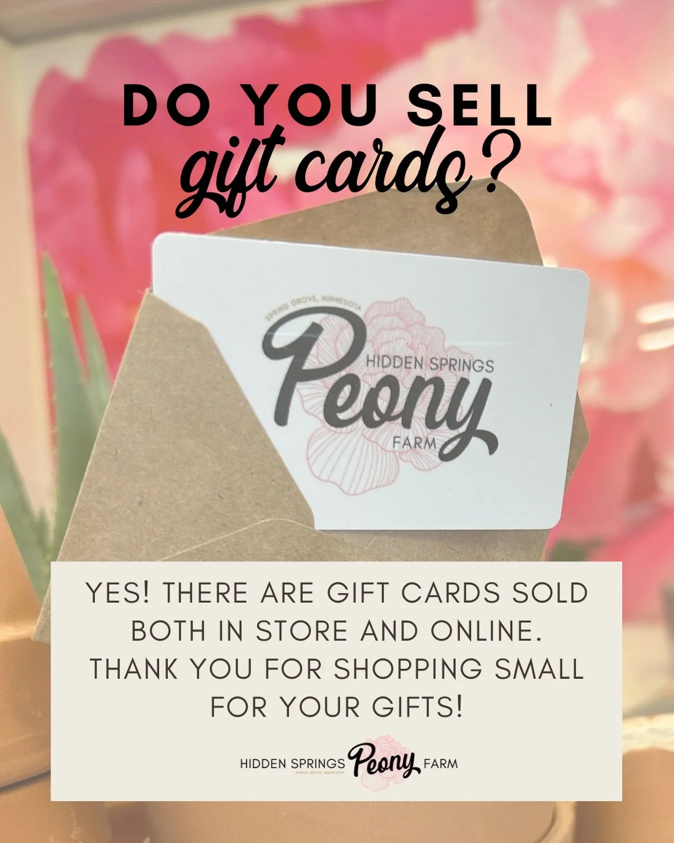 If you have a friend or family member who loves peonies (and who doesn&rsquo;t? 😉) we have the perfect gift card that doesn&rsquo;t look or feel impersonal.